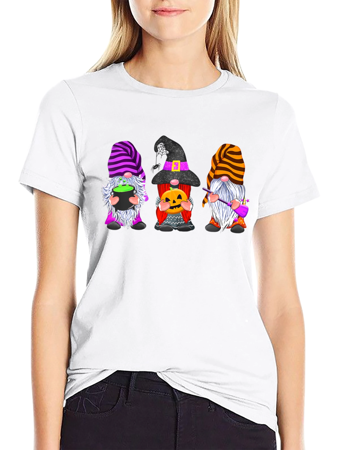 Black Halloween Gnome T-Shirt view 9