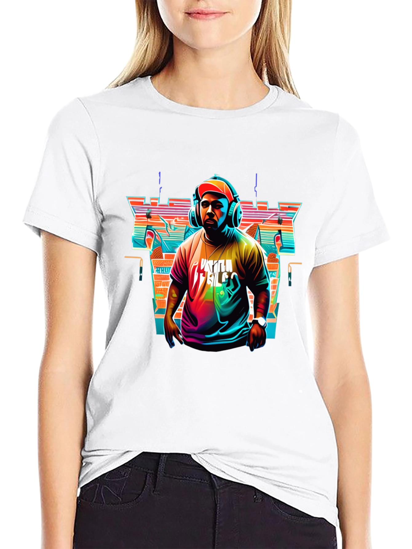 Black Retro DJ Graphic Tee - Stylish Music Lover T-Shirt view 9