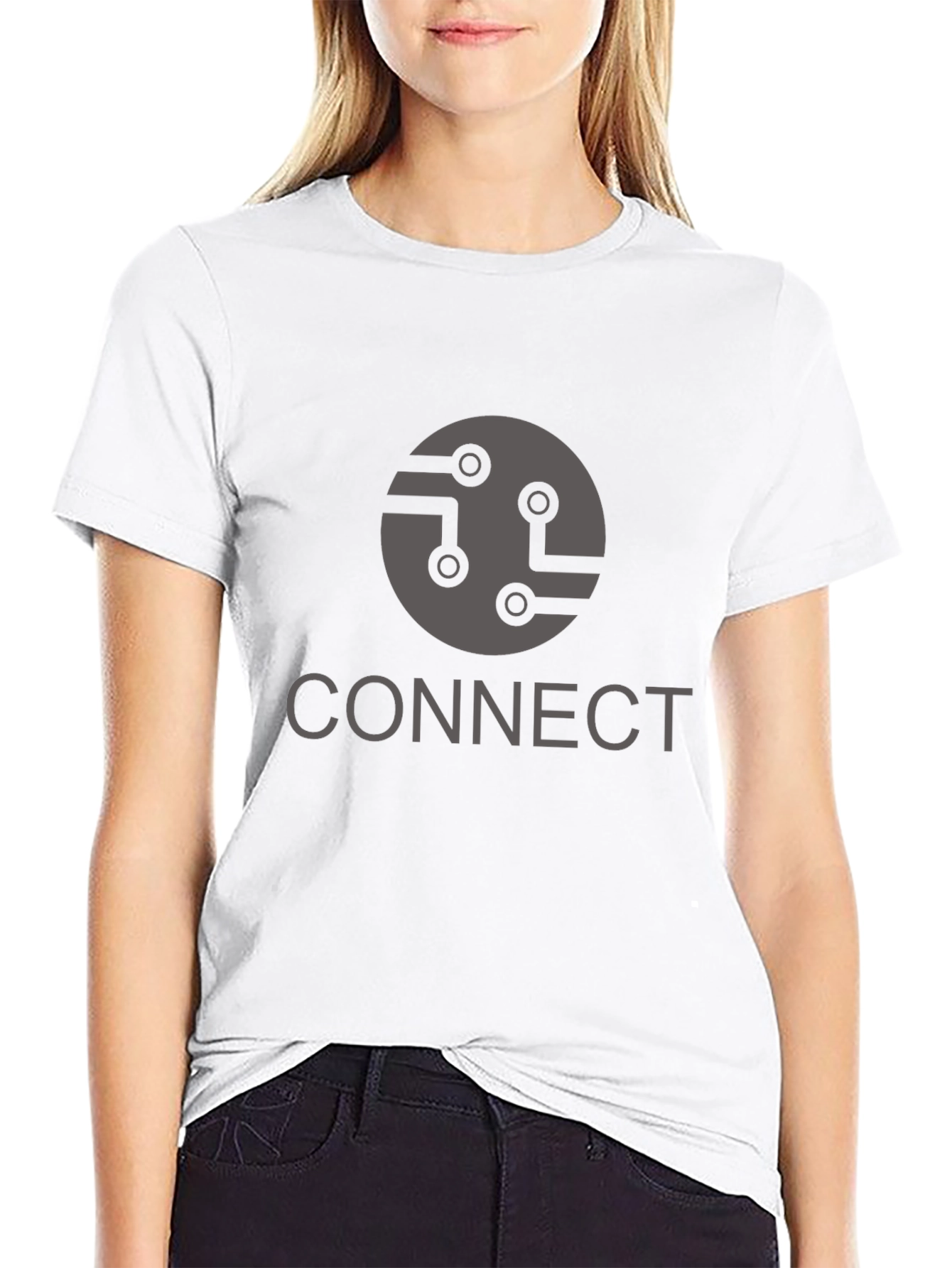 Black Connect Graphic T-Shirt - Black Cotton Blend view 9