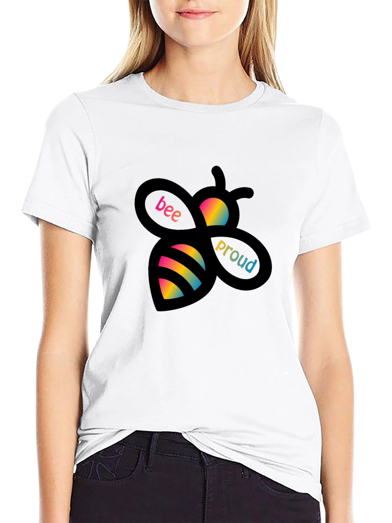 Black Bee Proud Graphic Tee - Black Cotton Blend view 9