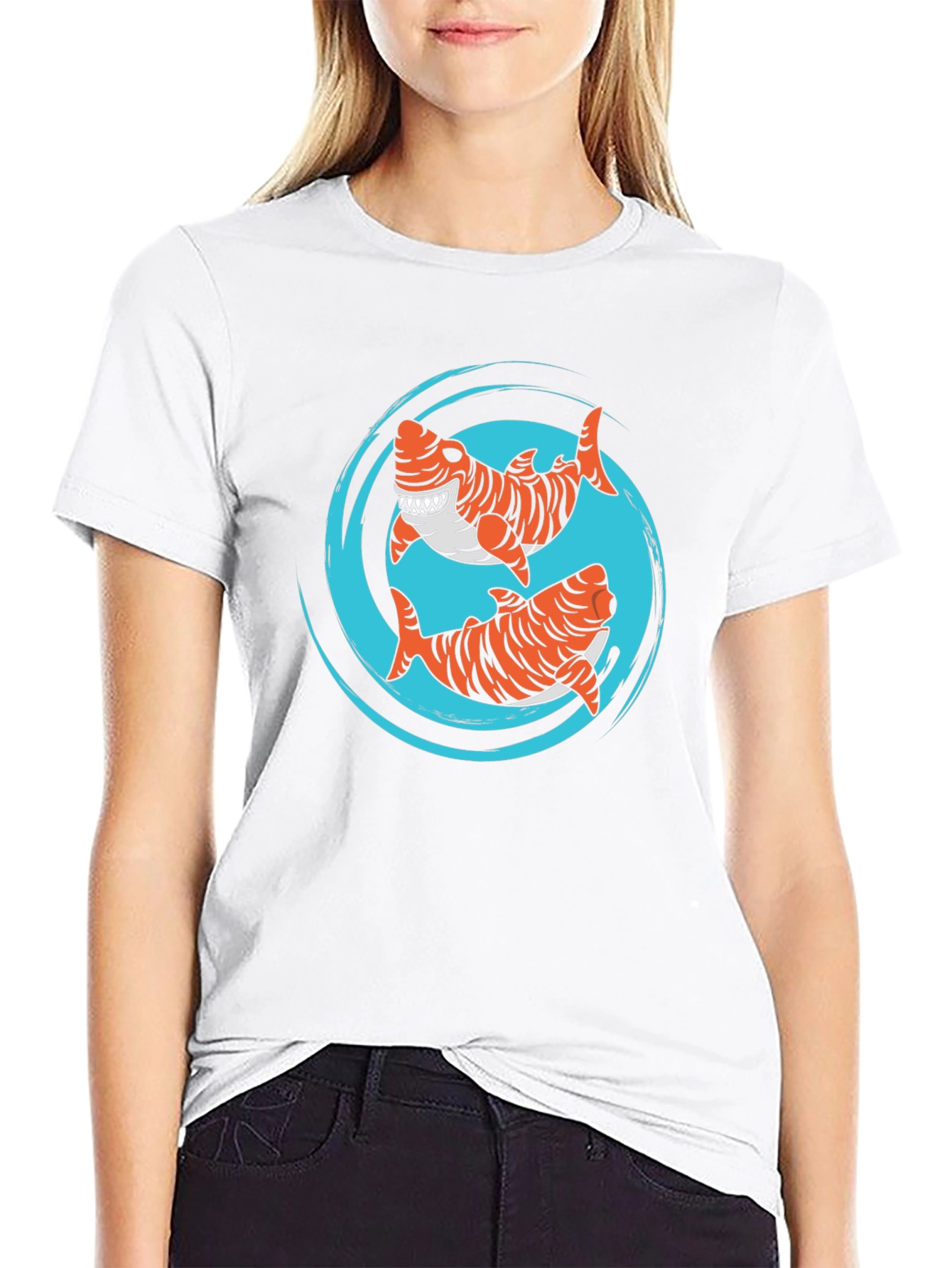 Black Tiger Shark T-Shirt - Cool Graphic Tee view 9