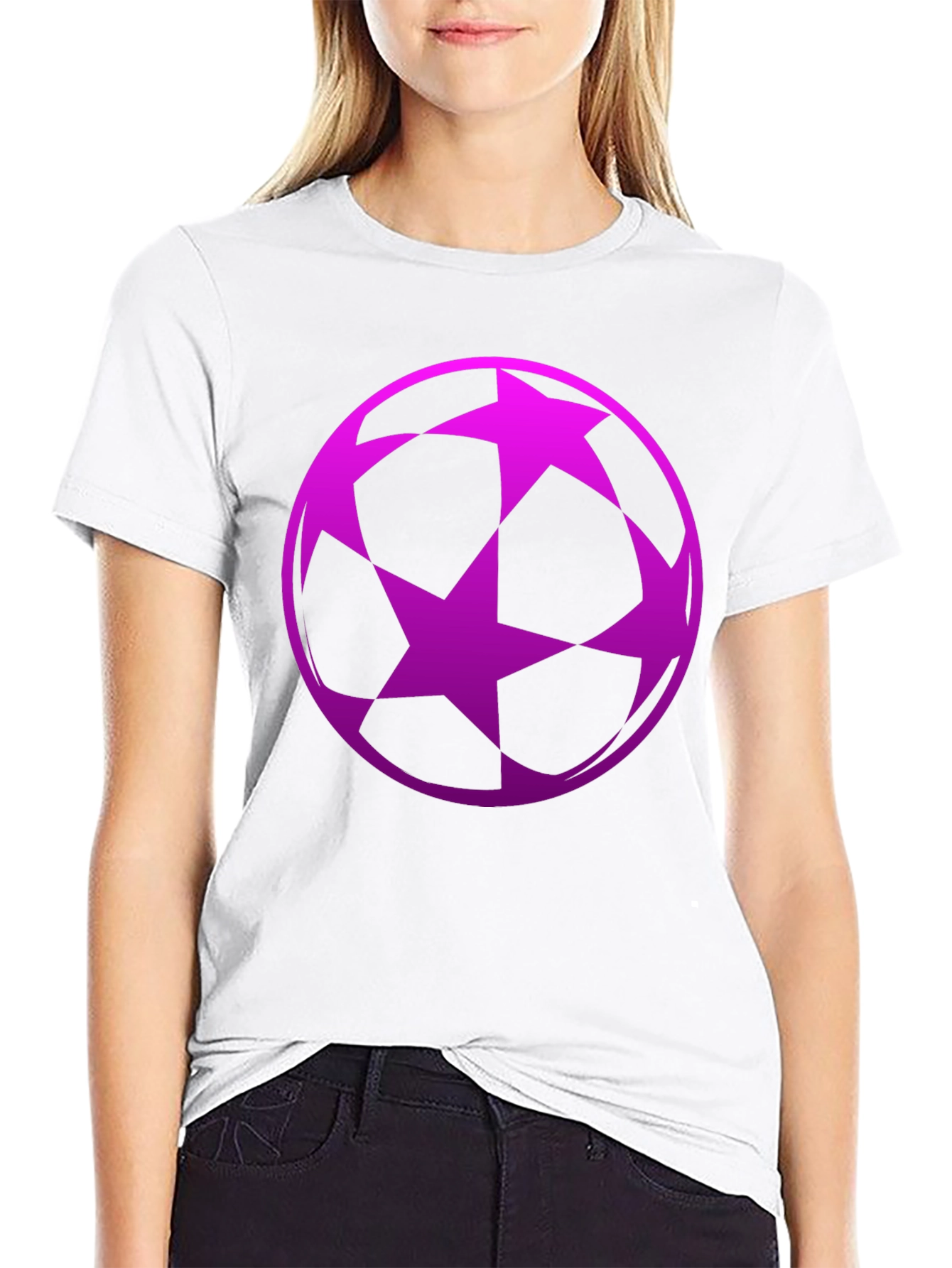 Black Soccer Star Graphic Tee - Black view 9