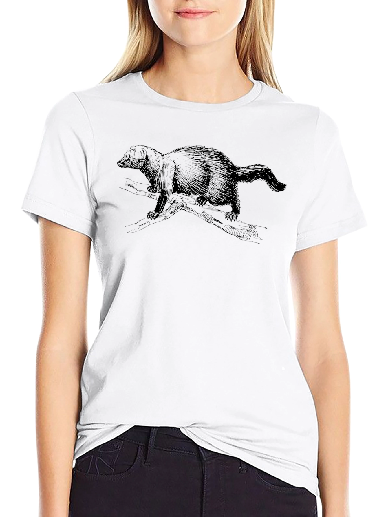 Black Marten Graphic Tee - Black Unisex T-Shirt view 9