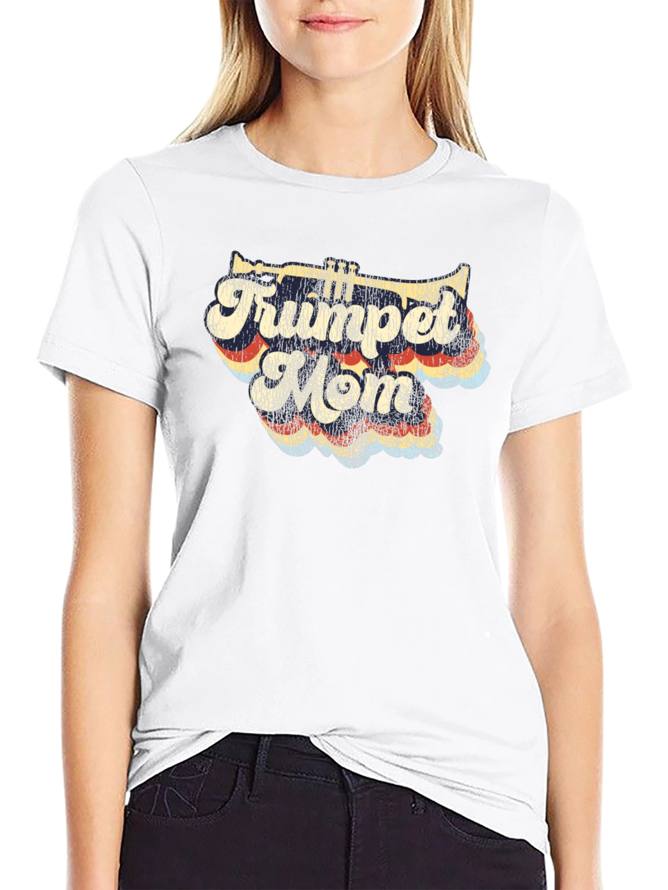 Black Trumpet Mom Graphic T-Shirt view 9