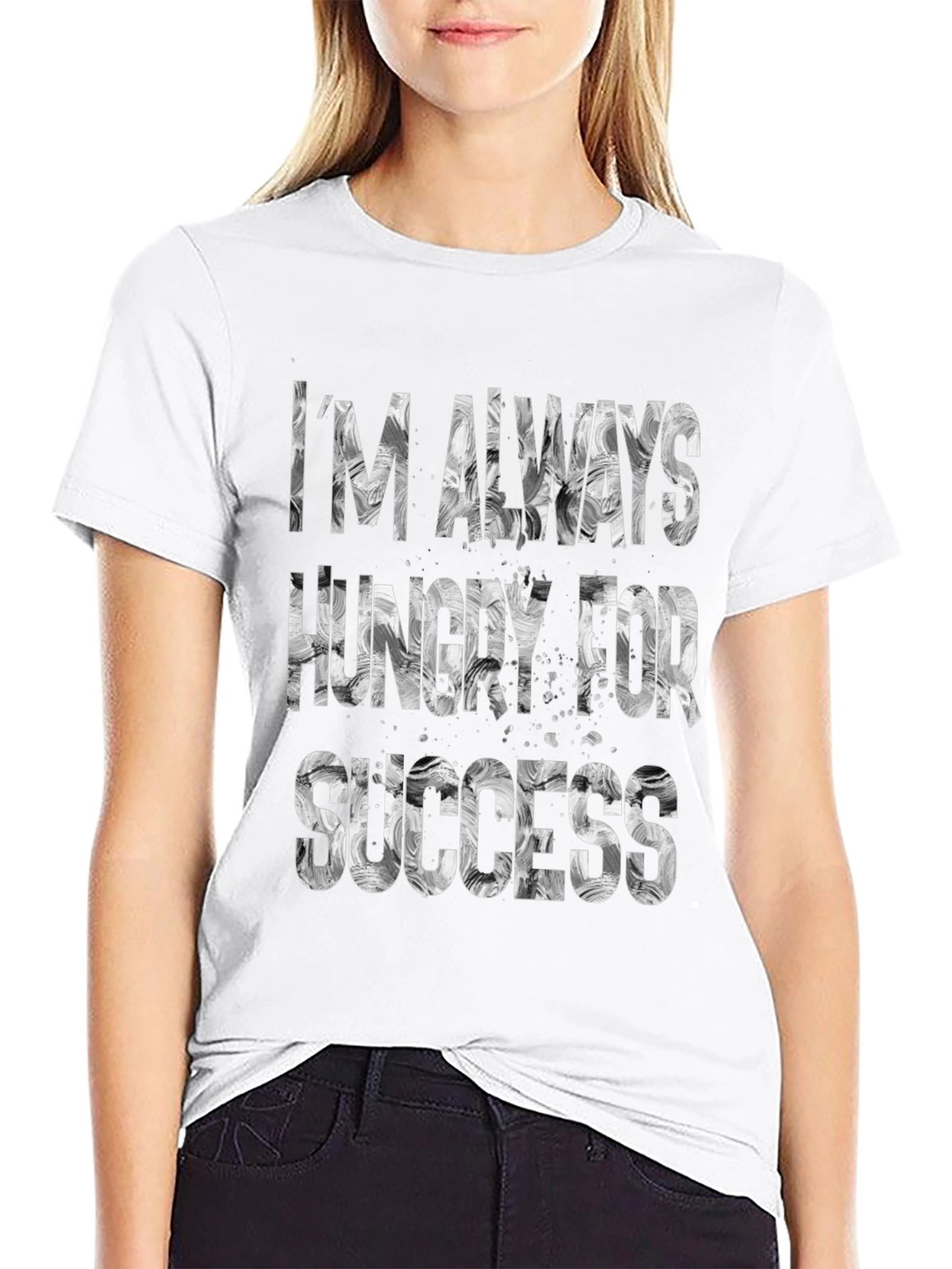 Black Hungry for Success Black T-Shirt view 9