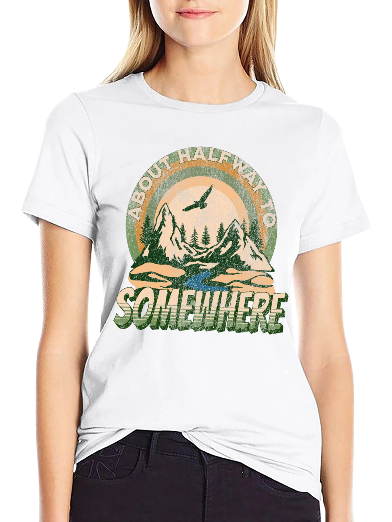 Black About Halfway To Somewhere Graphic Tee - Black view 9