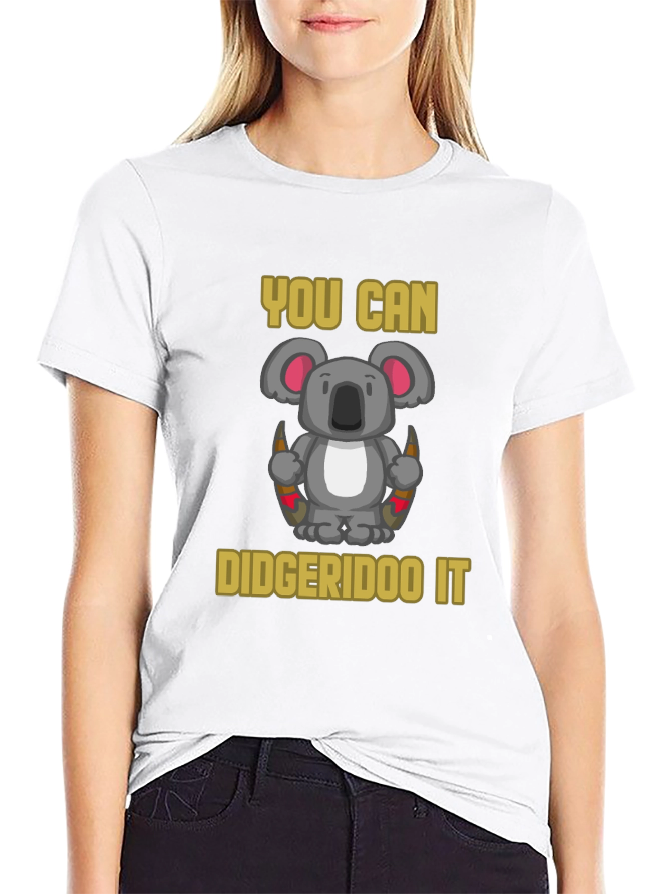 Black You Can Didgeridoo It Koala T-Shirt view 9