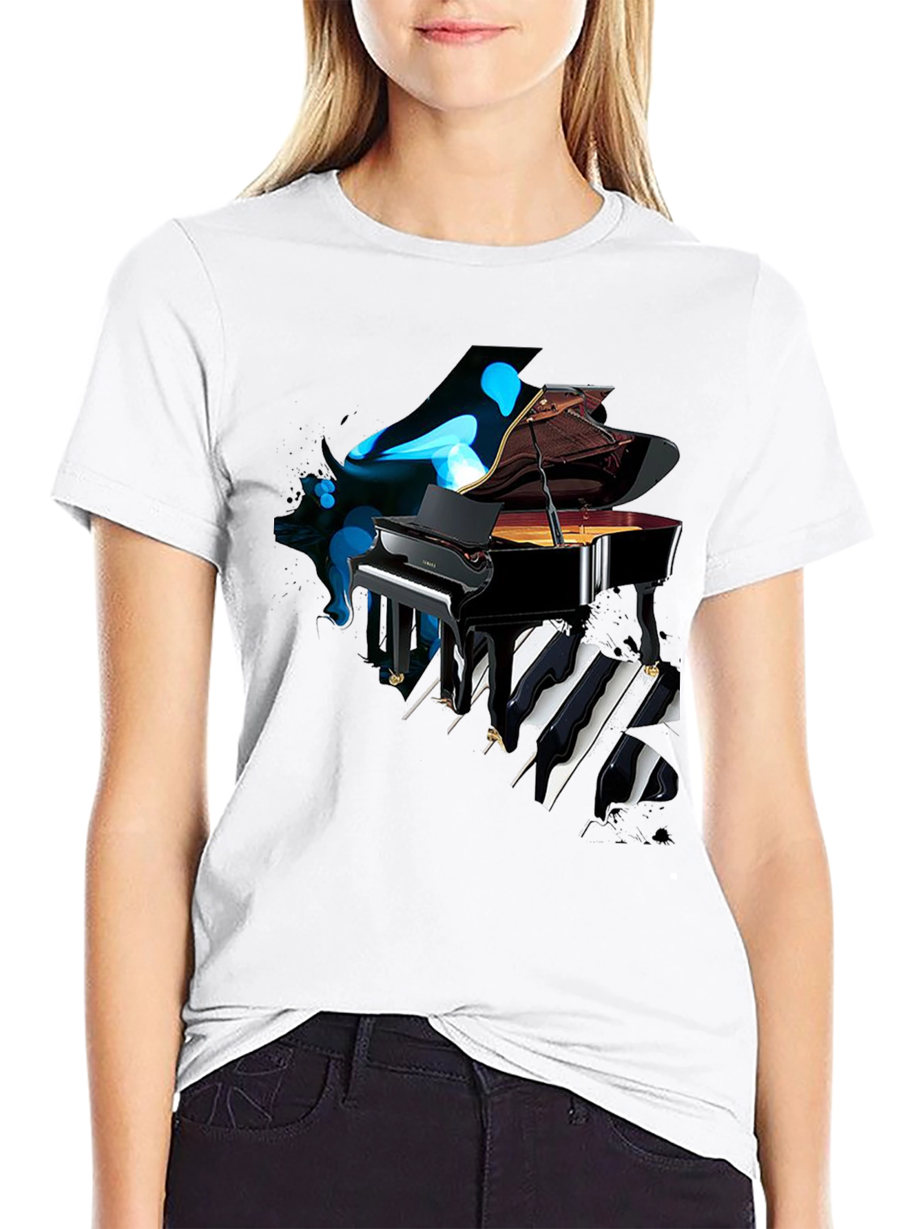 Black Piano Keys T-Shirt - Unique Music Lover Tee view 9