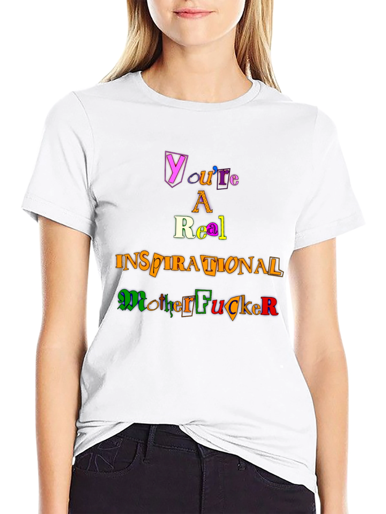 Black Inspirational Motherf T-Shirt - Bold Statement Tee view 9