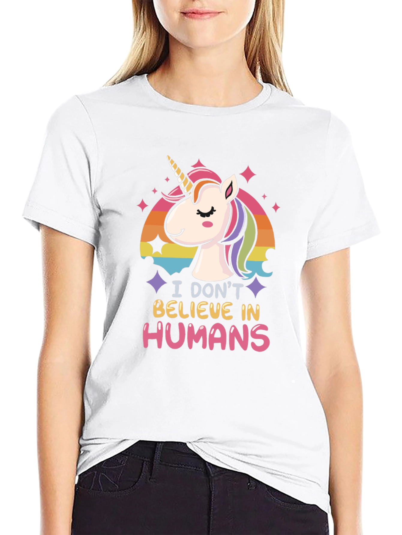 Black Unicorn 'I Don't Believe in Humans' Graphic Tee view 9