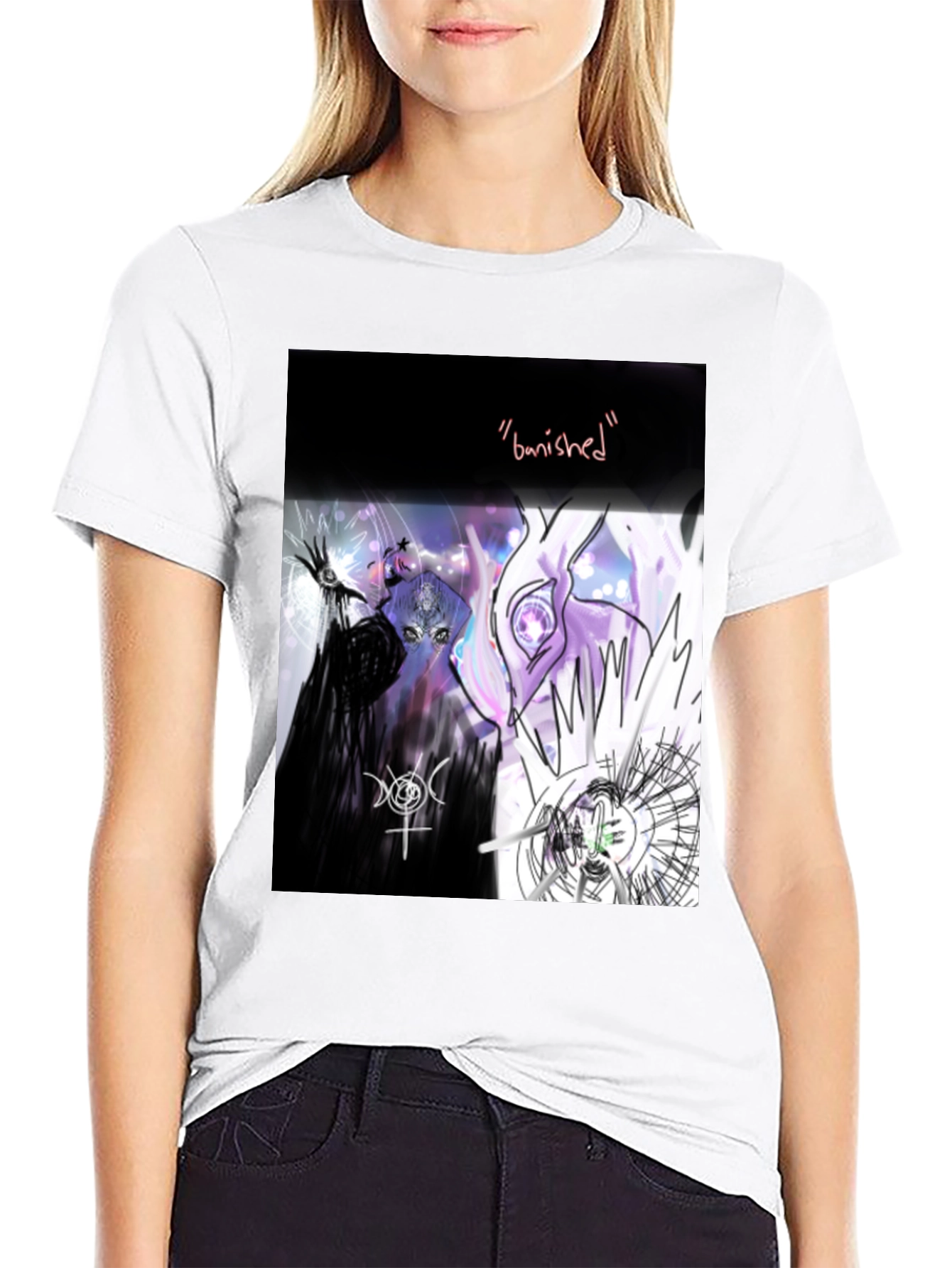 Black Banishment Graphic Tee - Unique Art T-Shirt view 9