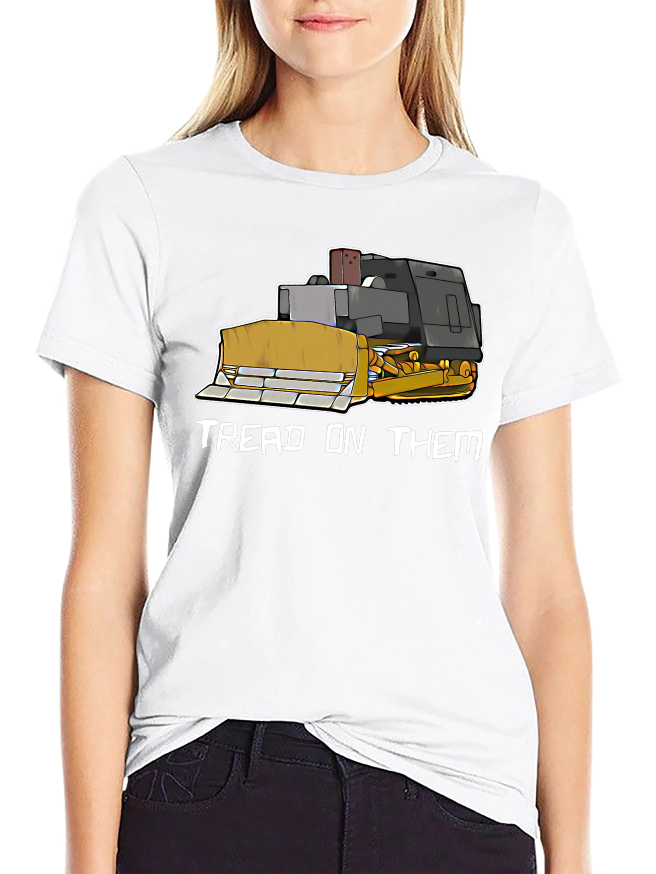 Black Tread On Them Funny Bulldozer T-Shirt view 9