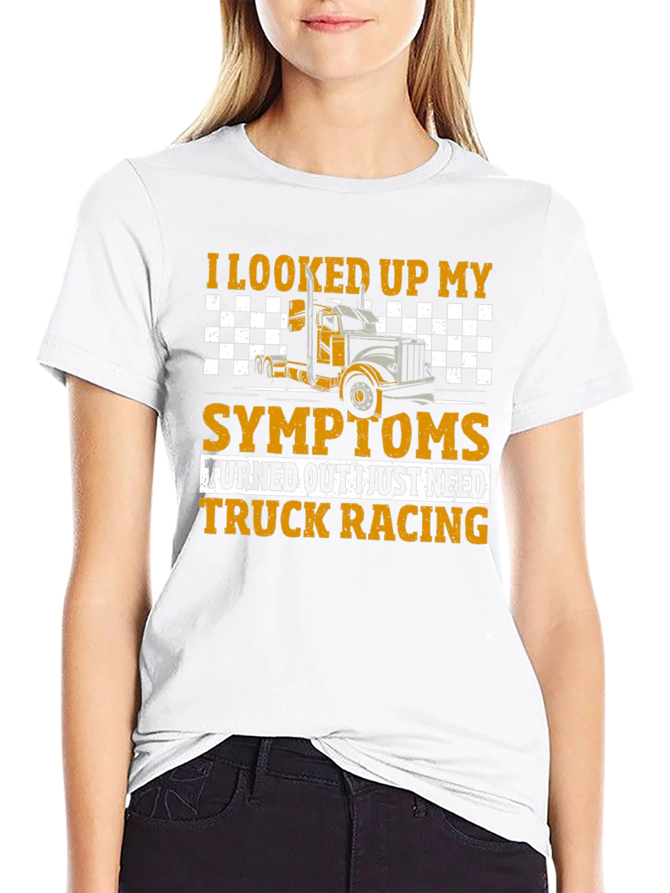 Black Truck Racing T-Shirt - Symptom Relief Funny Tee view 9