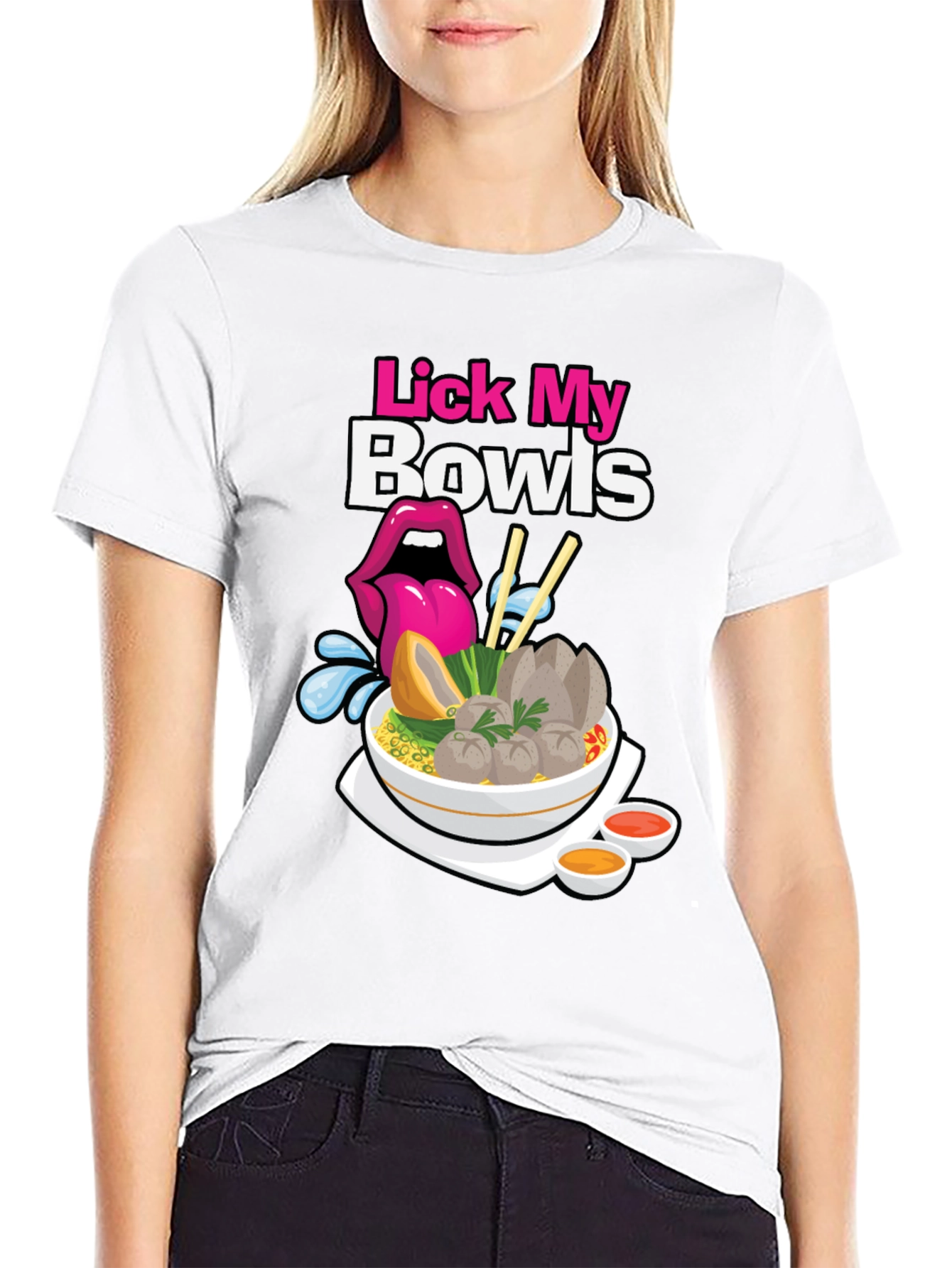 Black Lick My Bowls Graphic T-Shirt view 9