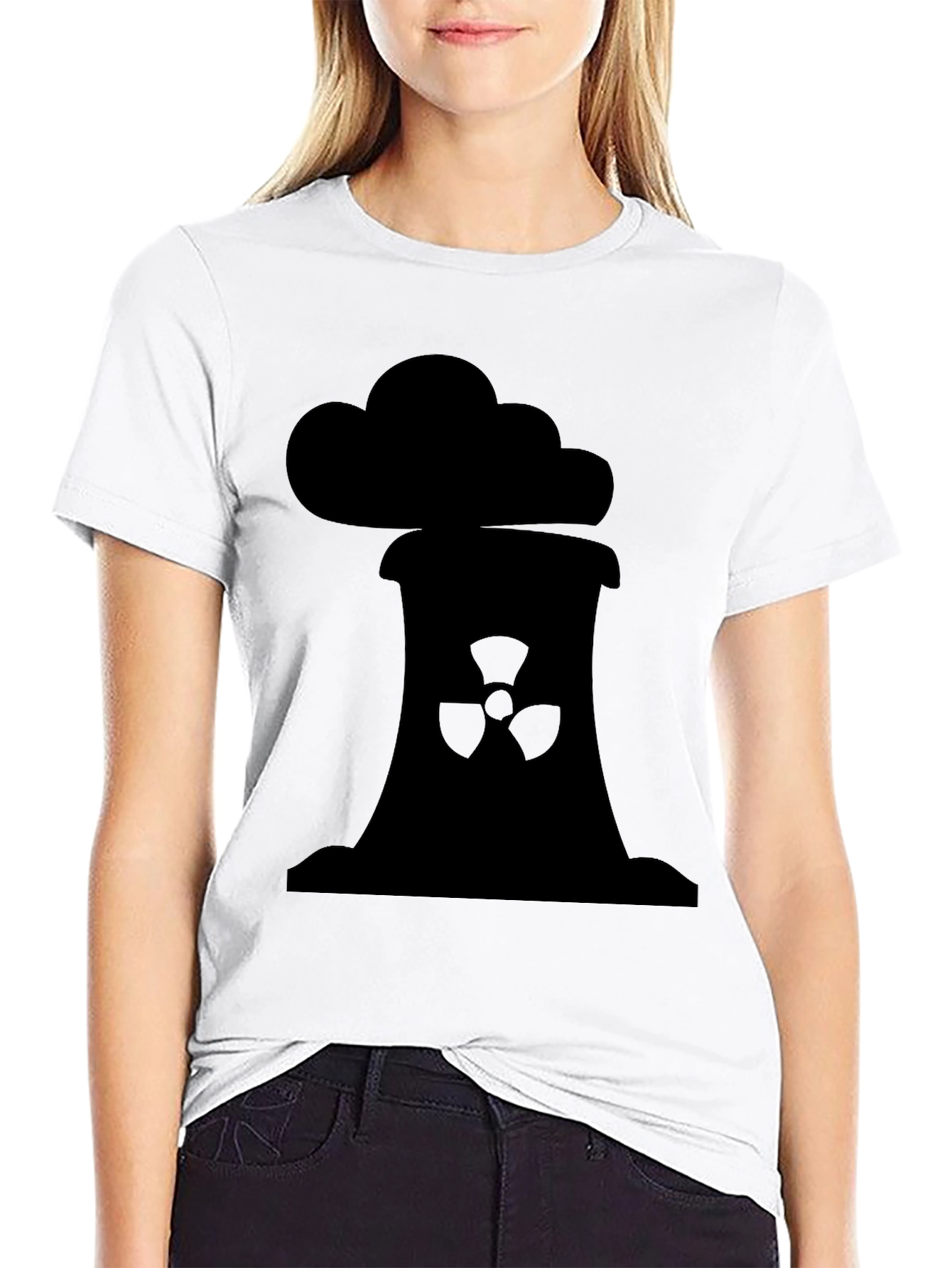 Black Nuclear Power Plant Graphic T-Shirt view 9