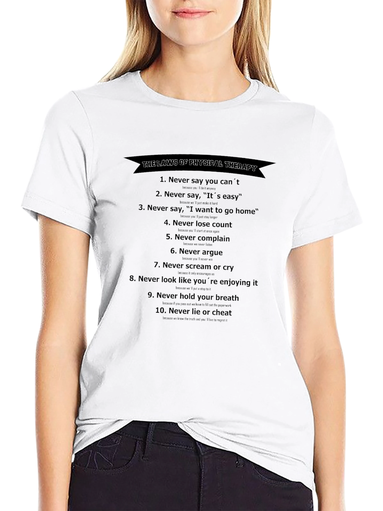 Black Funny Physical Therapy Laws T-Shirt view 9