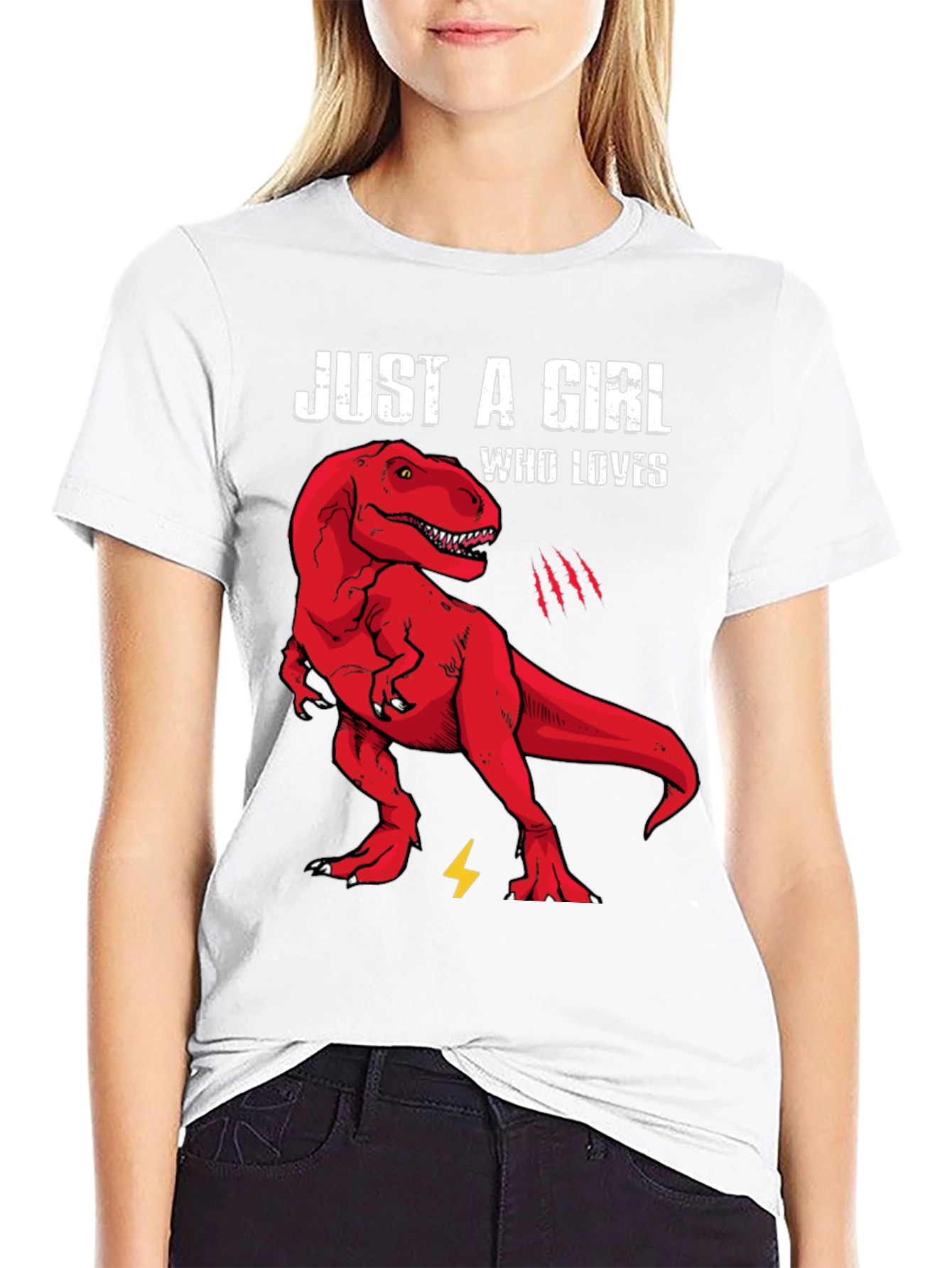 Black Girl Loves Dinosaurs T-Shirt view 9