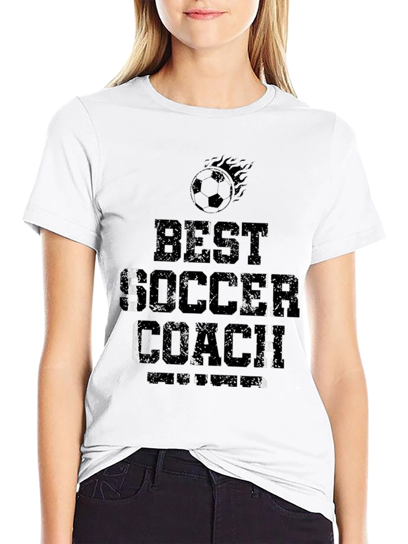 Black Best Soccer Coach T-Shirt view 9
