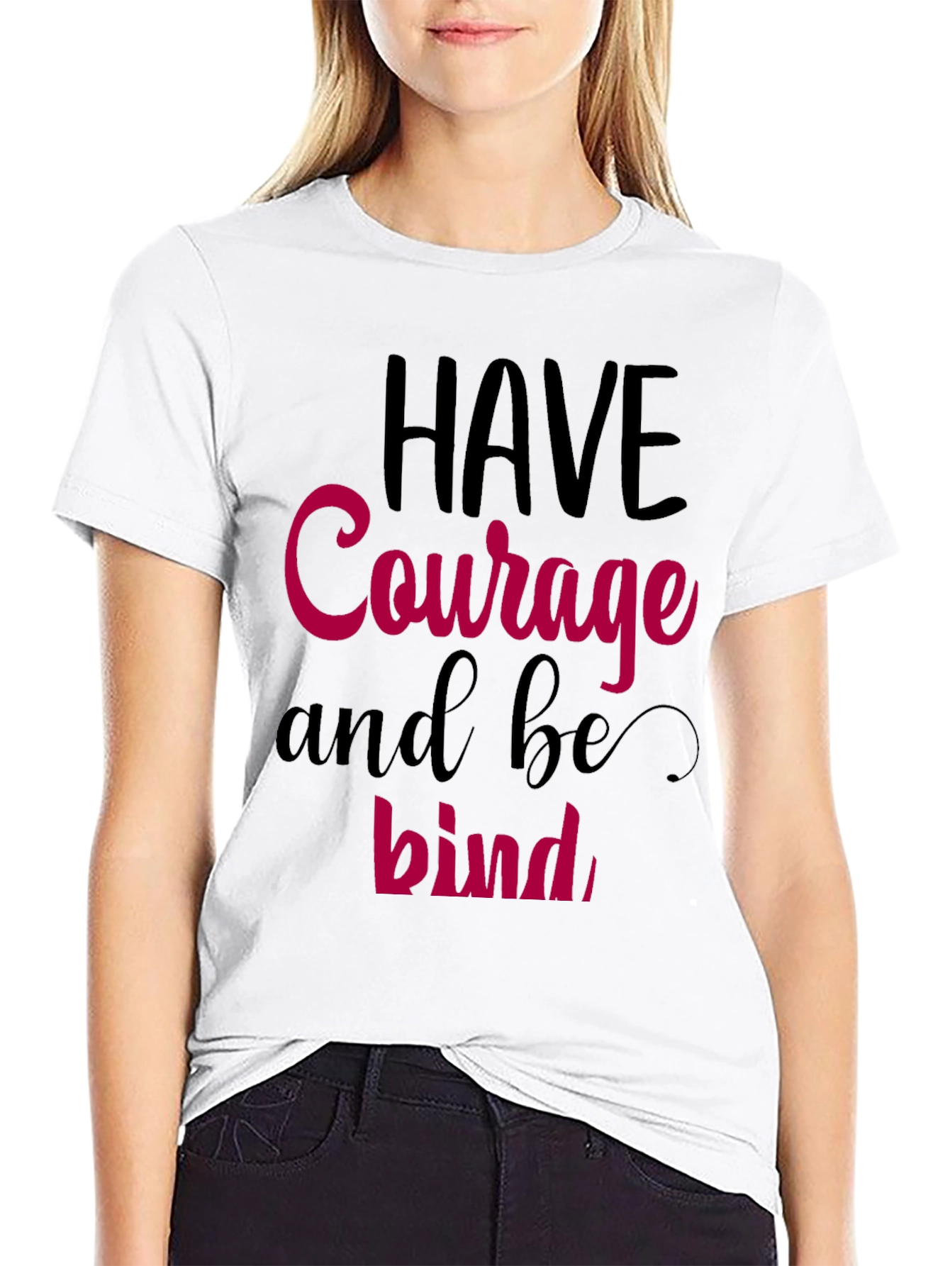 Black Have Courage and be Kind Graphic Tee view 9
