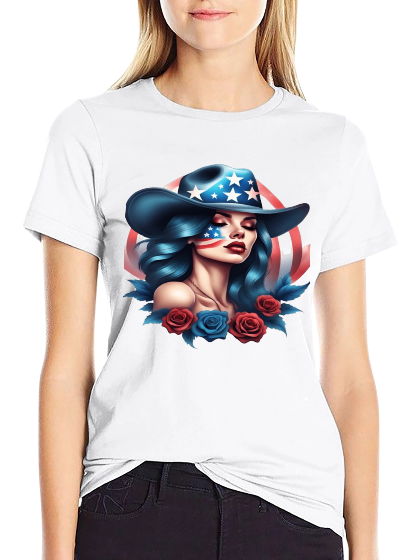 Black American Girl Graphic Tee - Patriotic Style view 9