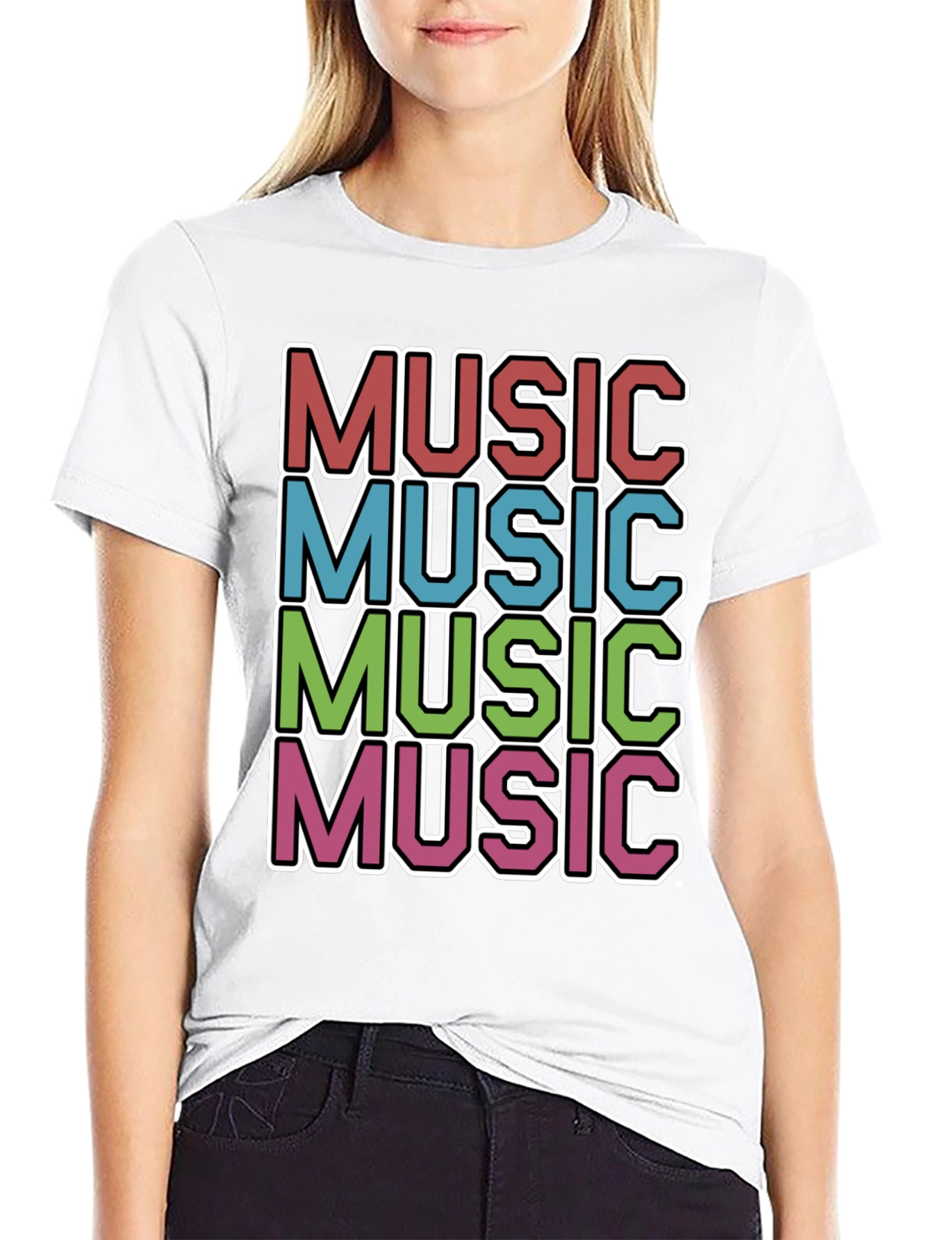 Black Retro Music T-Shirt view 9