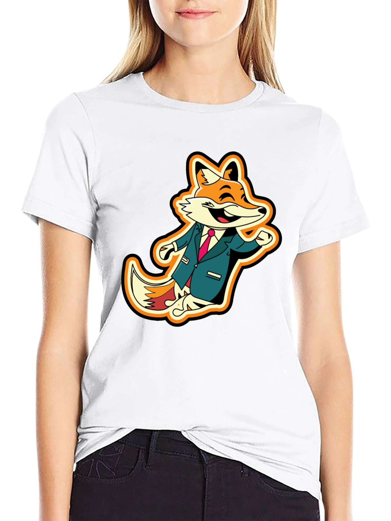 Black Fox in Suit Graphic Tee - Stylish Animal T-Shirt view 9