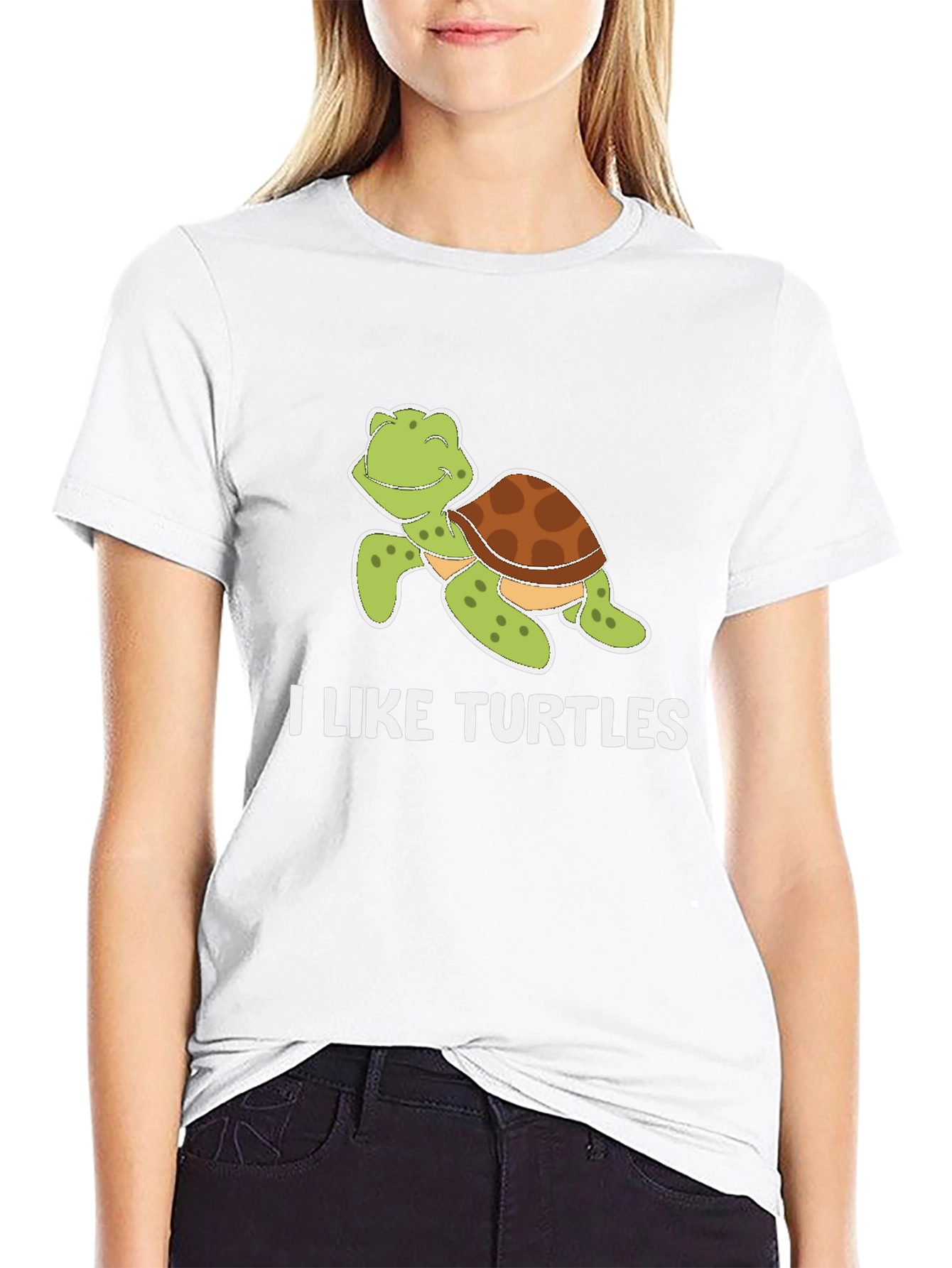 Black I Like Turtles T-Shirt view 9
