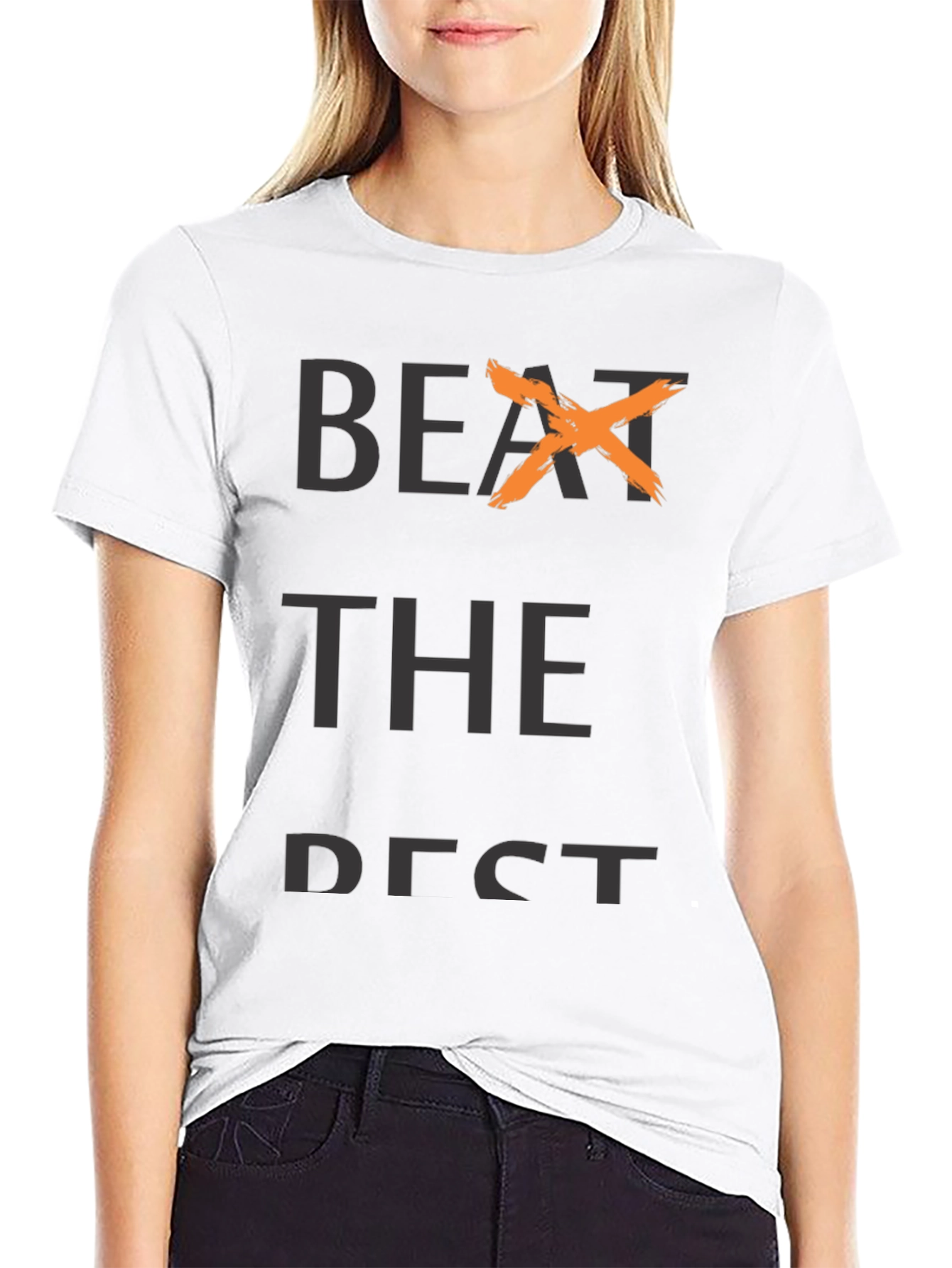 Black Beat the Best Black Graphic T-Shirt view 9