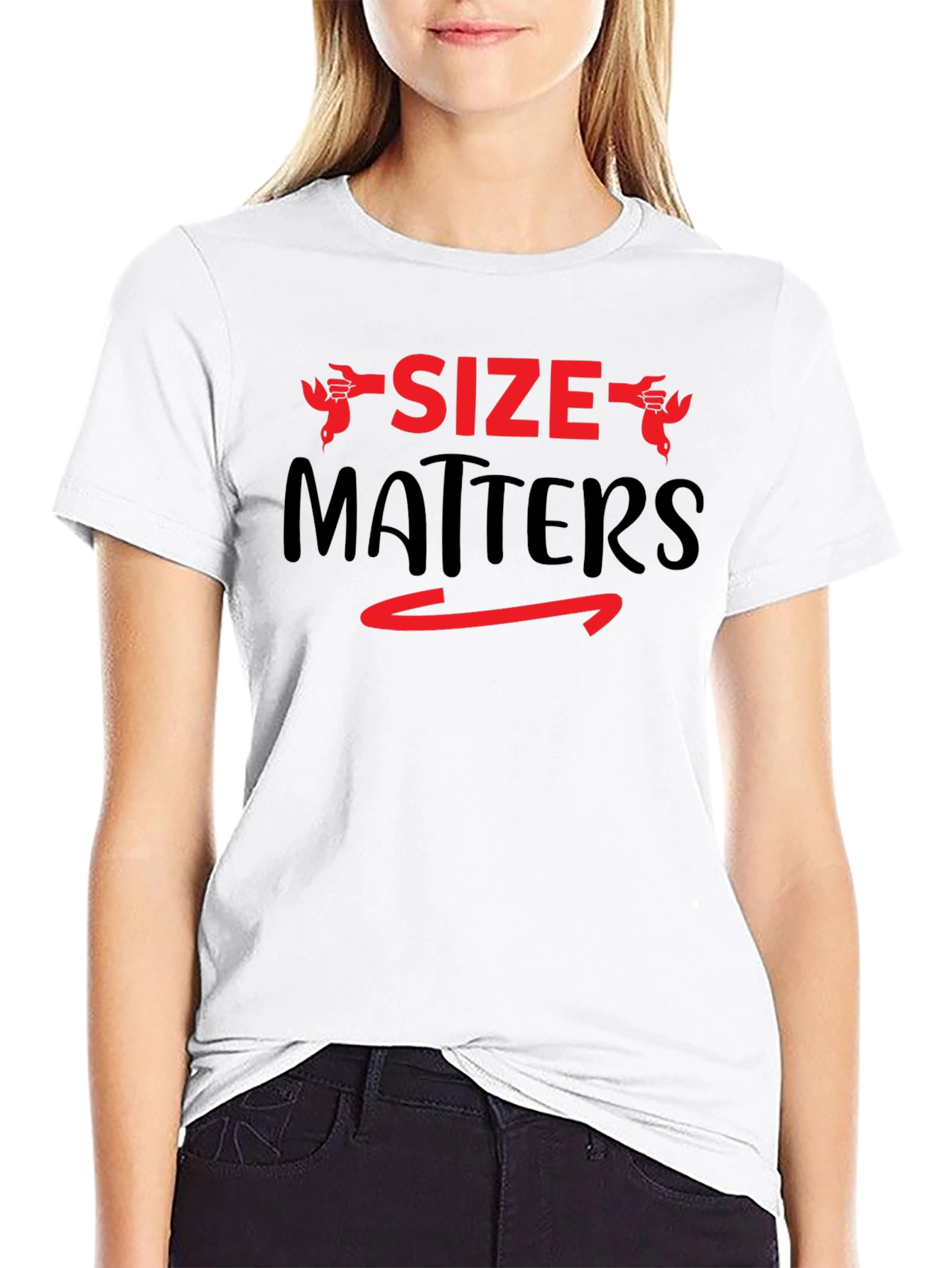 Black Size Matters Graphic Tee - Bold Statement Shirt view 9