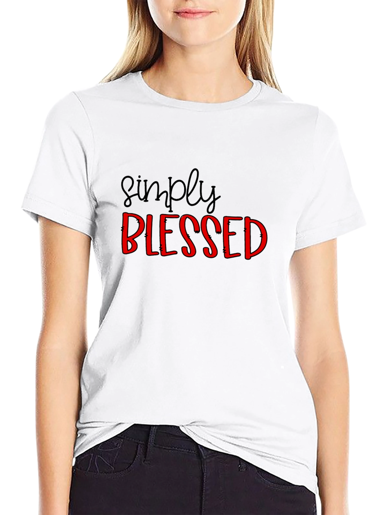 Black Simply Blessed Graphic Tee - Black view 9