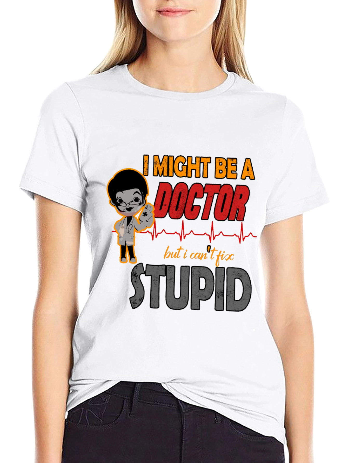 Black Funny Doctor T-Shirt - I Might Be A Doctor But... view 9