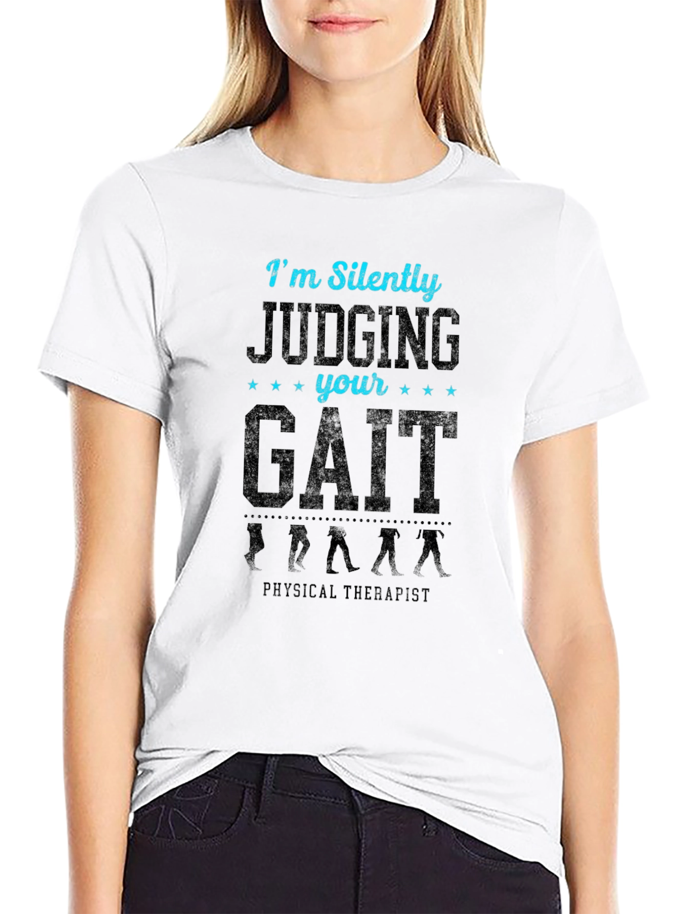 Black Funny Gait Judging Physical Therapist T-Shirt view 9
