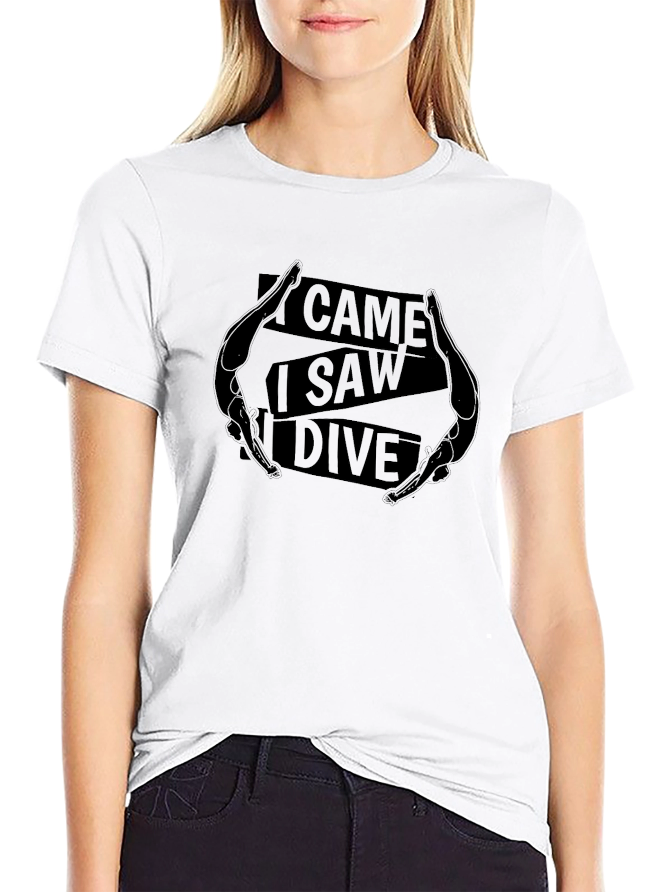 Black I Came I Saw I Dive Graphic T-Shirt view 9