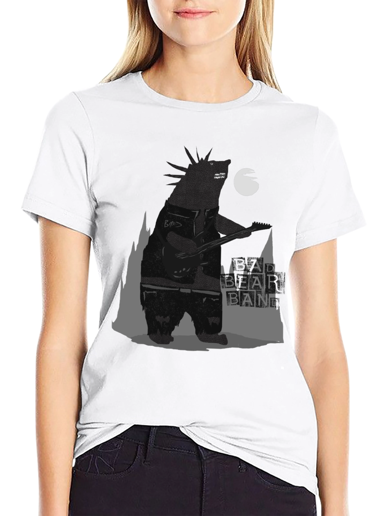 Black Bad Bear Band Graphic Tee - Black view 9