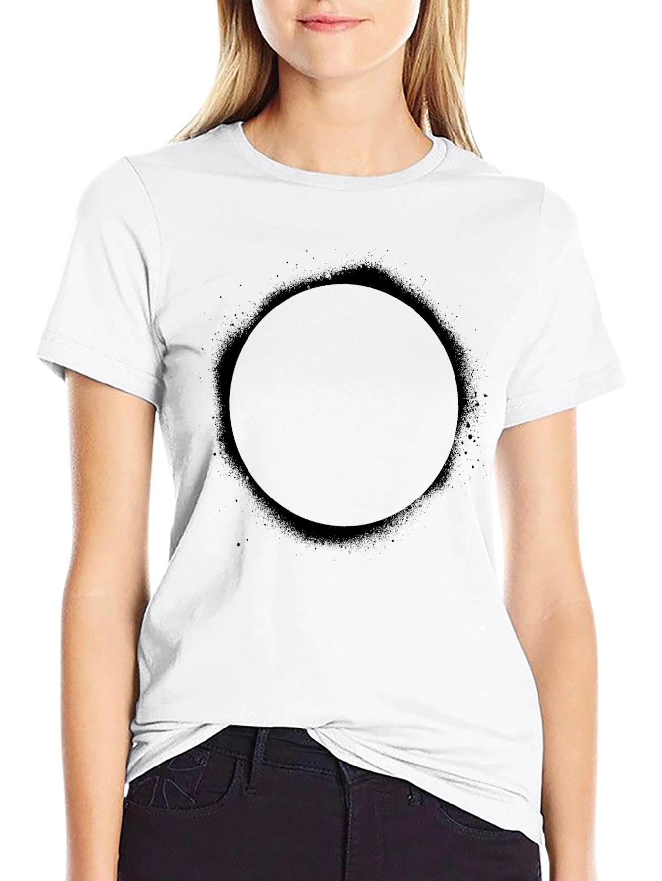 Black Circle Graphic Tee - Modern Minimalist Design - 9