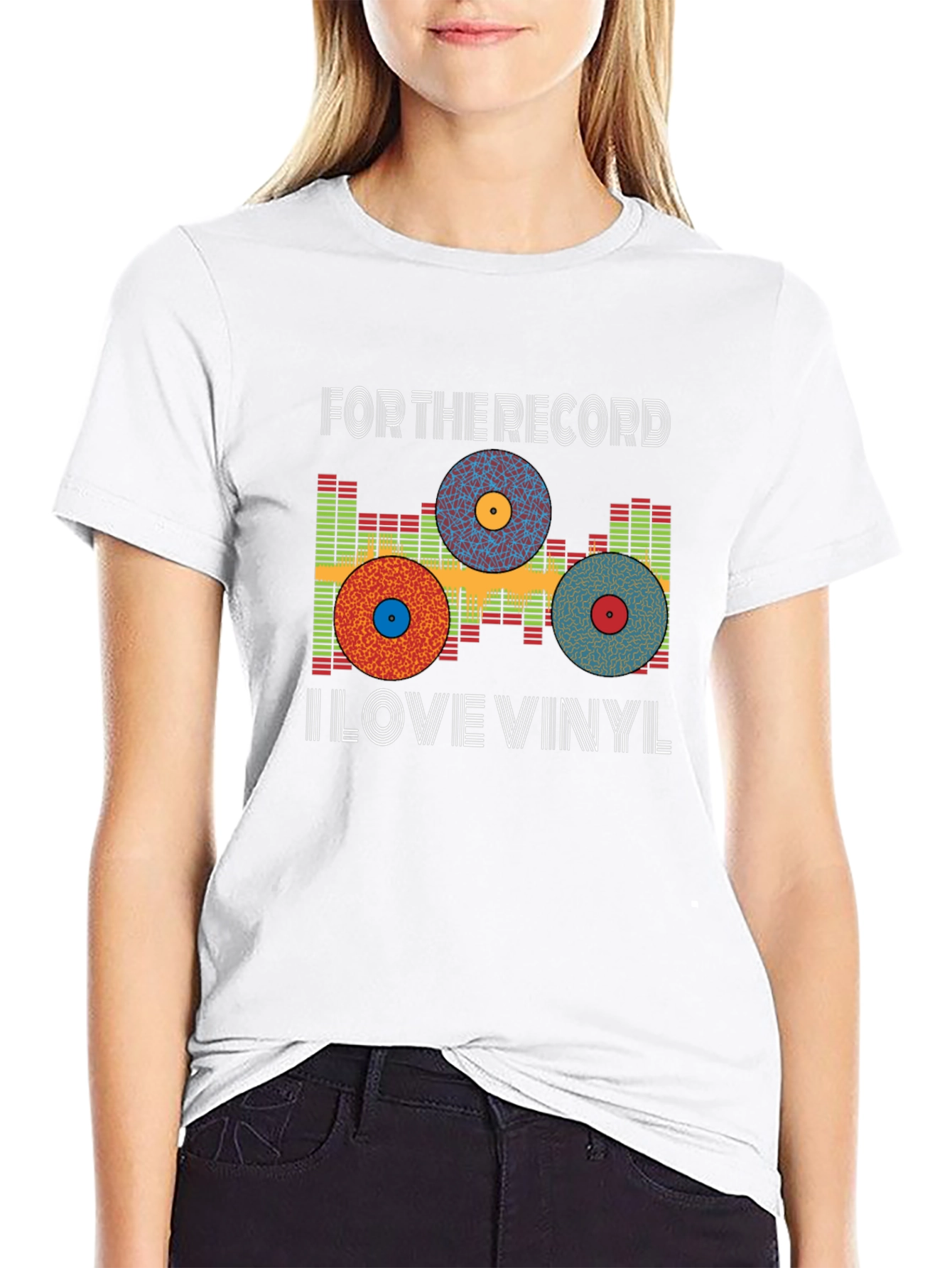 Black For The Record I Love Vinyl Music Graphic Tee view 9