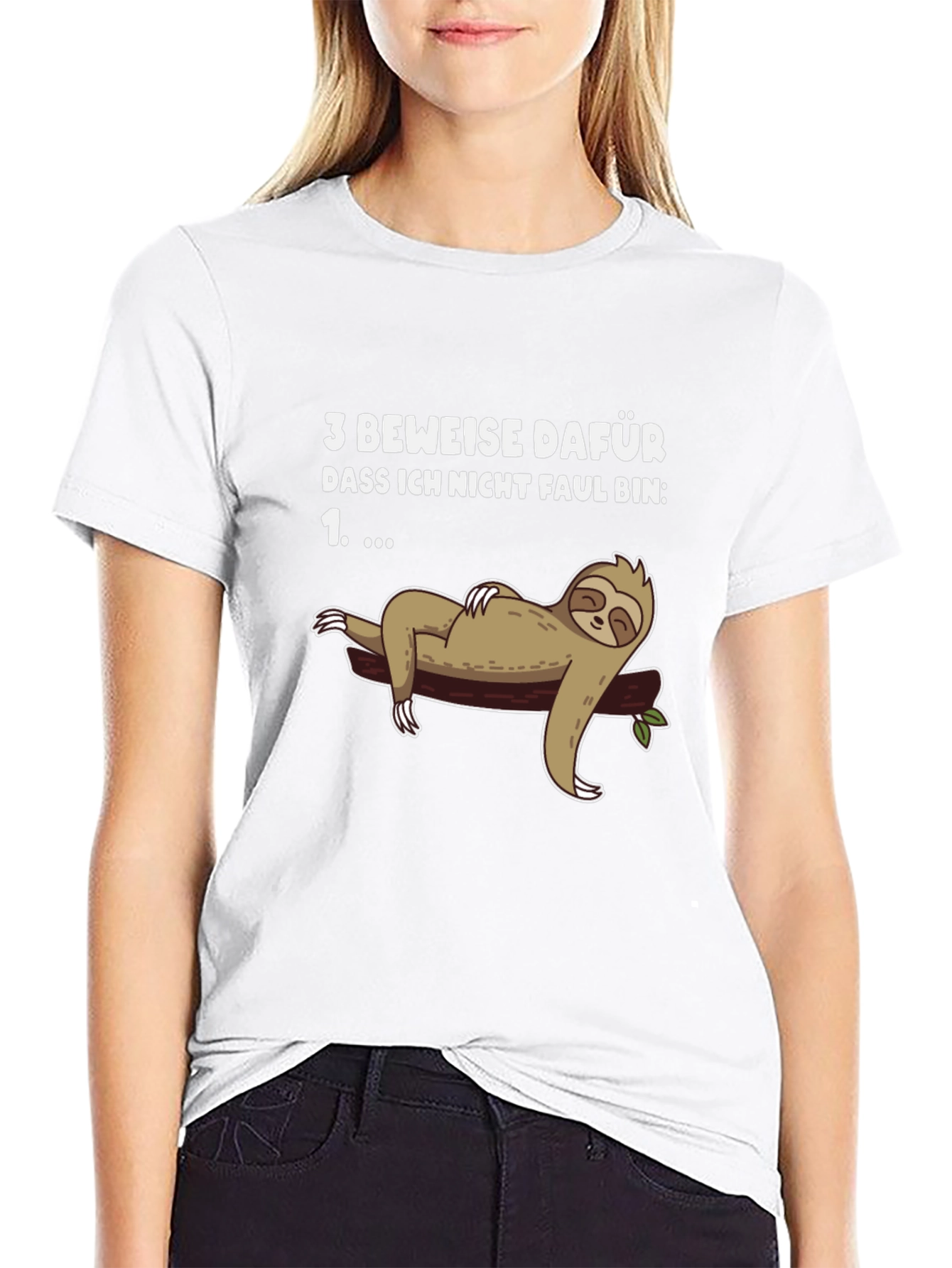 Black Funny Sloth Lazy Humor Graphic Tee - Black view 9
