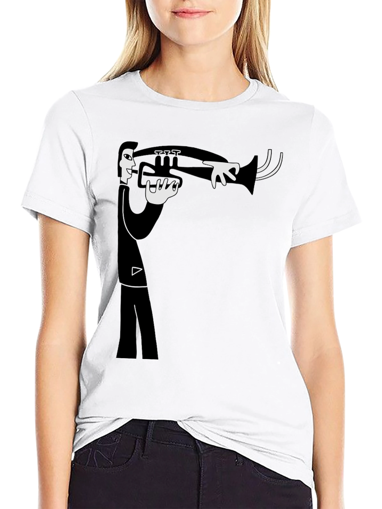 Black Jazz Musician Graphic T-Shirt - Black Cotton Tee view 9