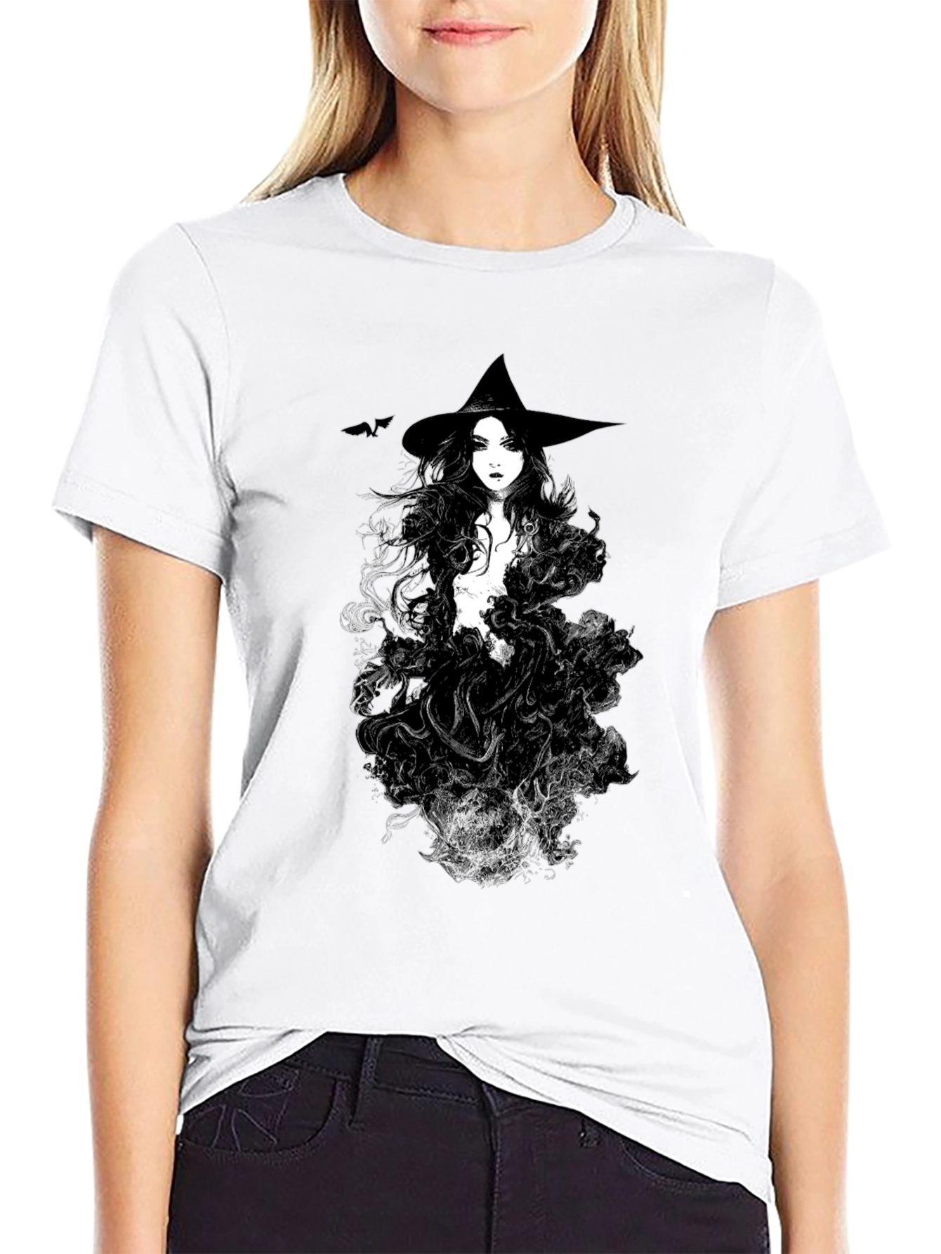 Black Witch Graphic Black T-Shirt view 9