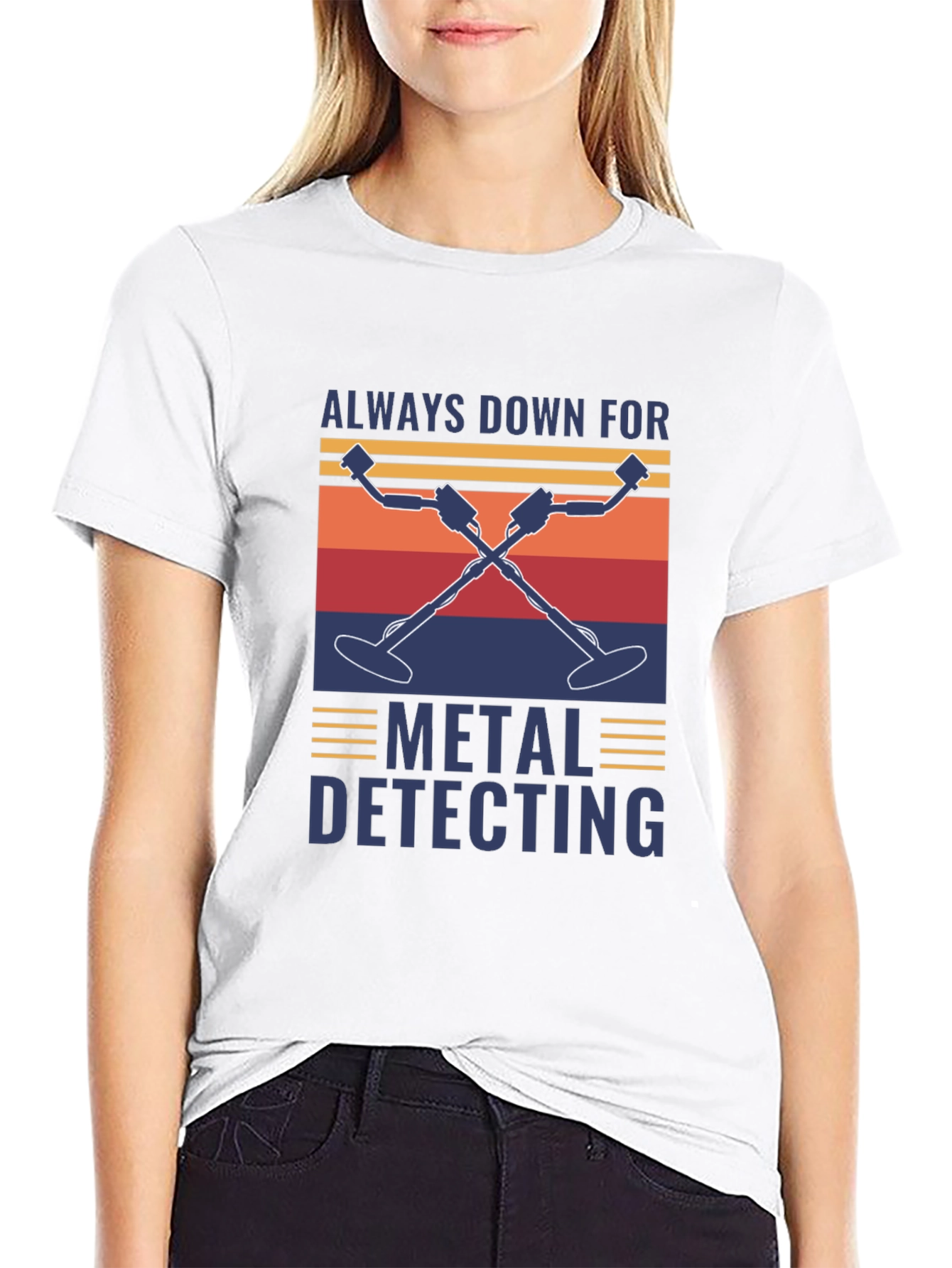 Black Metal Detecting T-Shirt - Always Down For view 9