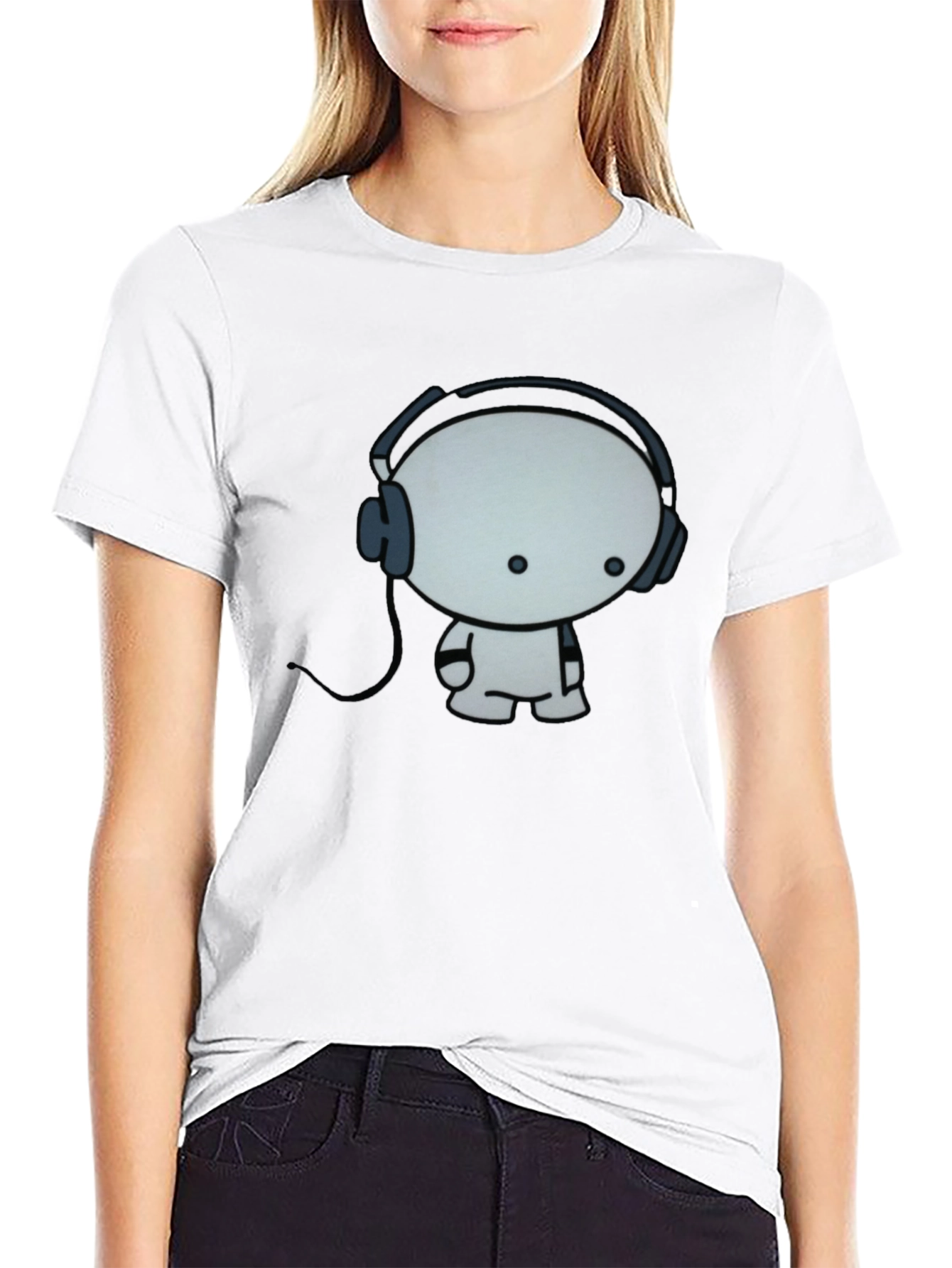 Black Cool Cartoon Character Graphic Black T-Shirt view 9