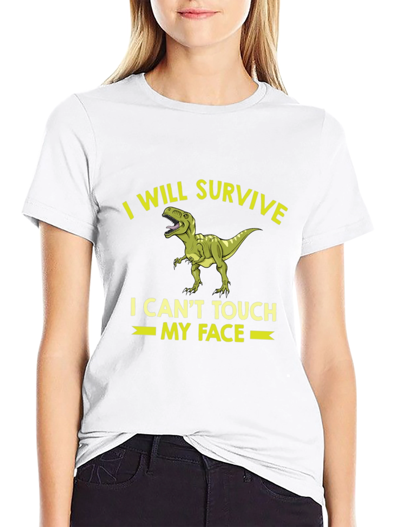 Black I Will Survive Dinosaur T-Shirt view 9
