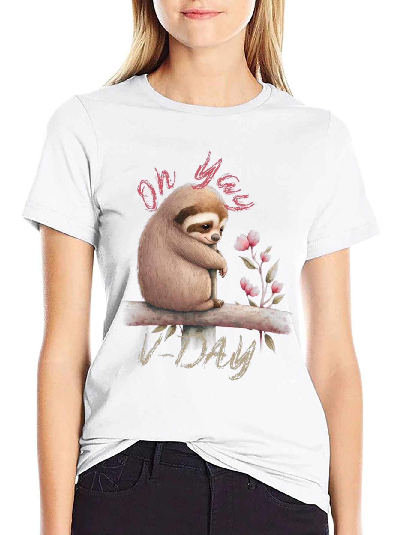 Black Oh Yaas V-Day Sloth Graphic Tee view 9