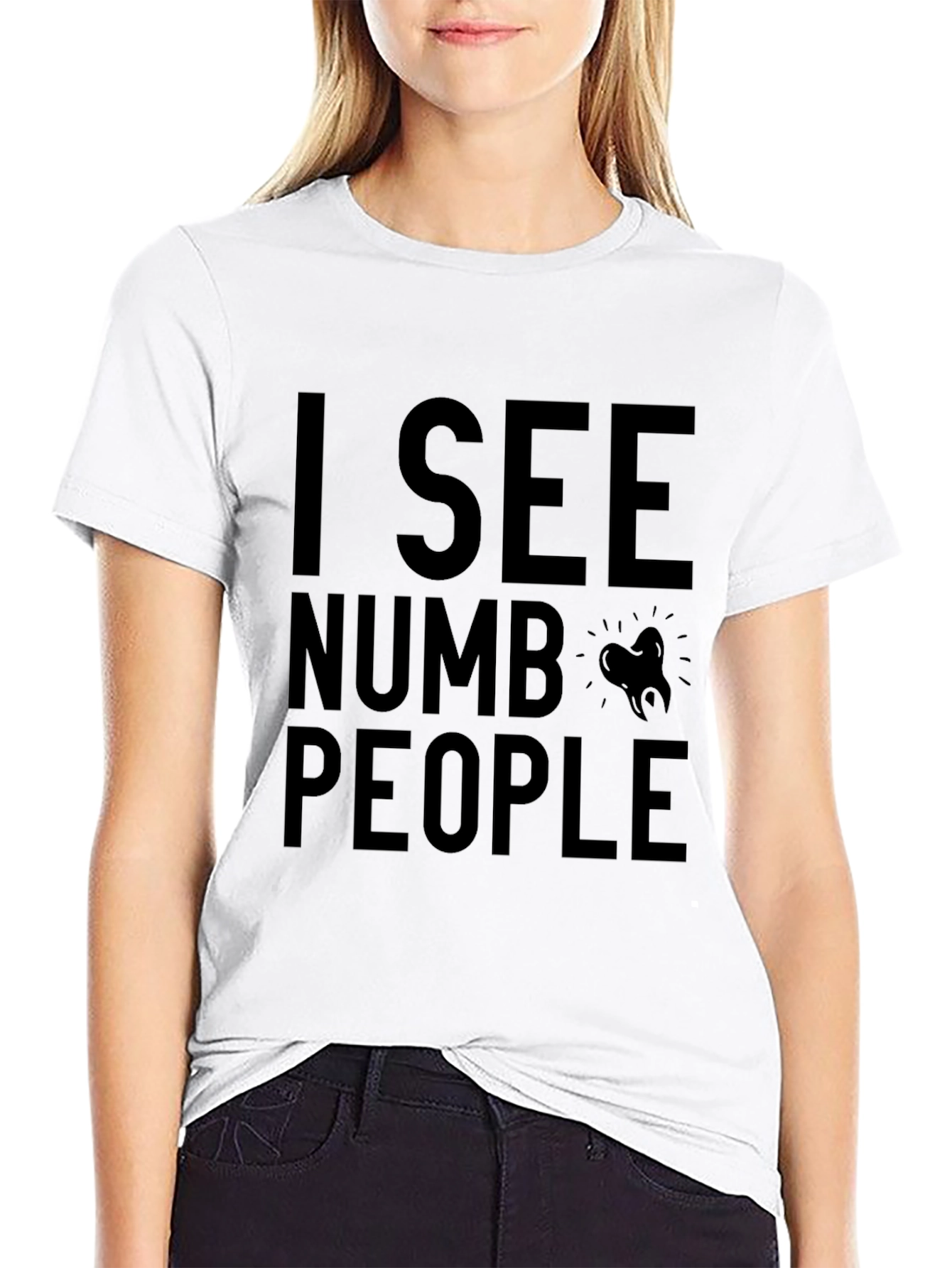 Black I See Numb People Graphic T-Shirt - Black view 9