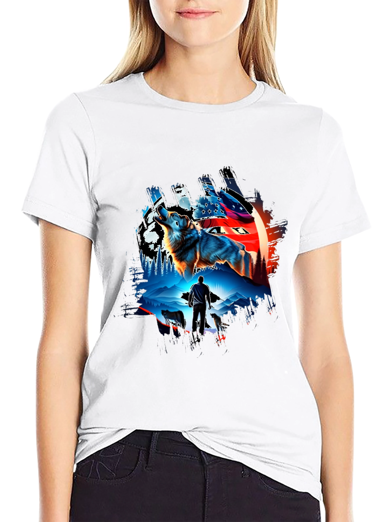 Wolf Pack Graphic T-Shirt - Men's Black Tee - 9