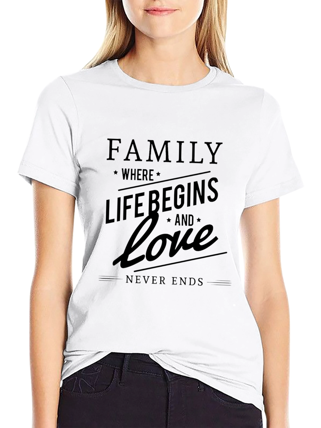 Black Family Where Life Begins T-Shirt view 9