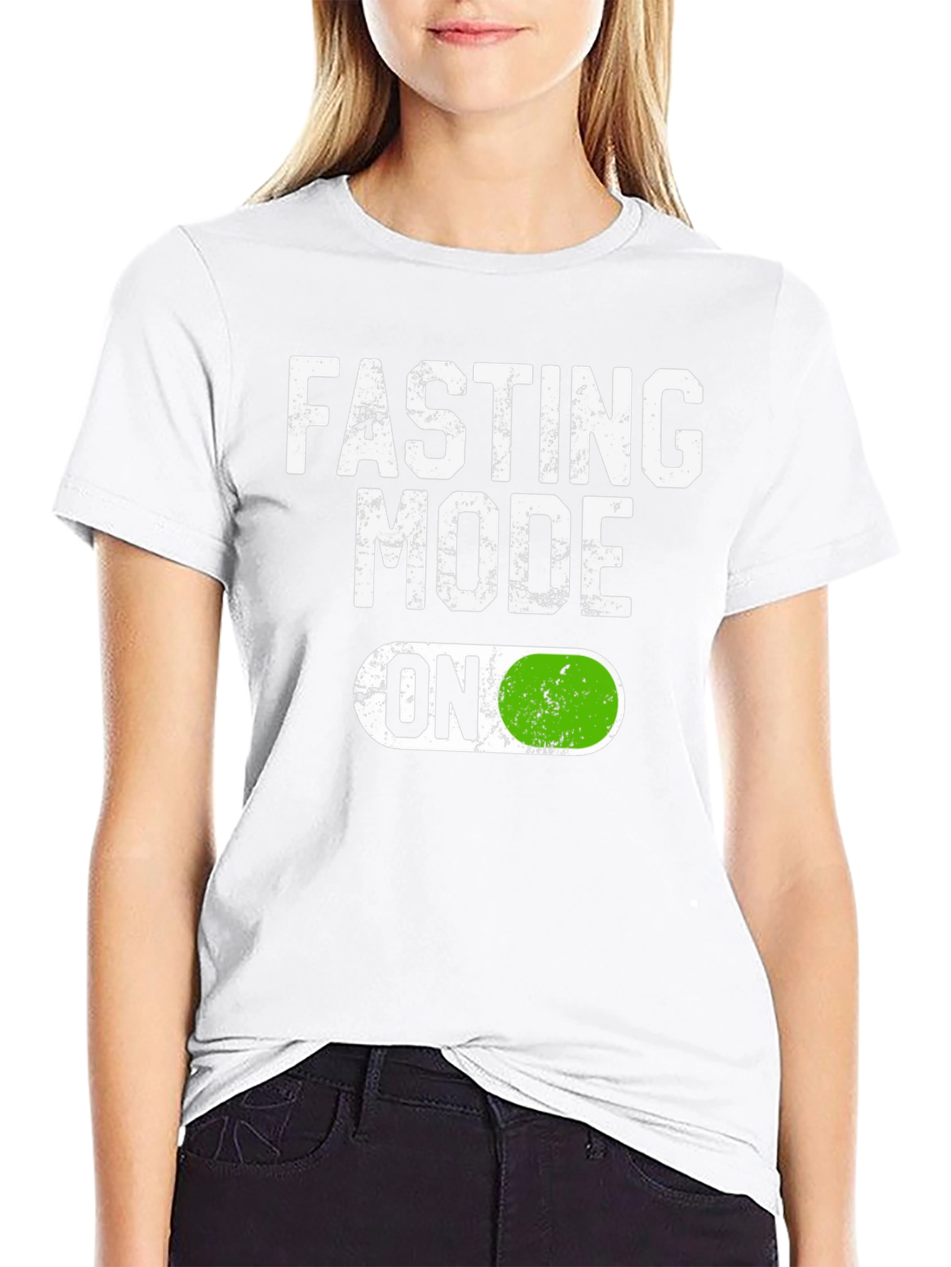 Black Fasting Mode On T-Shirt - Funny Diet Tee view 9