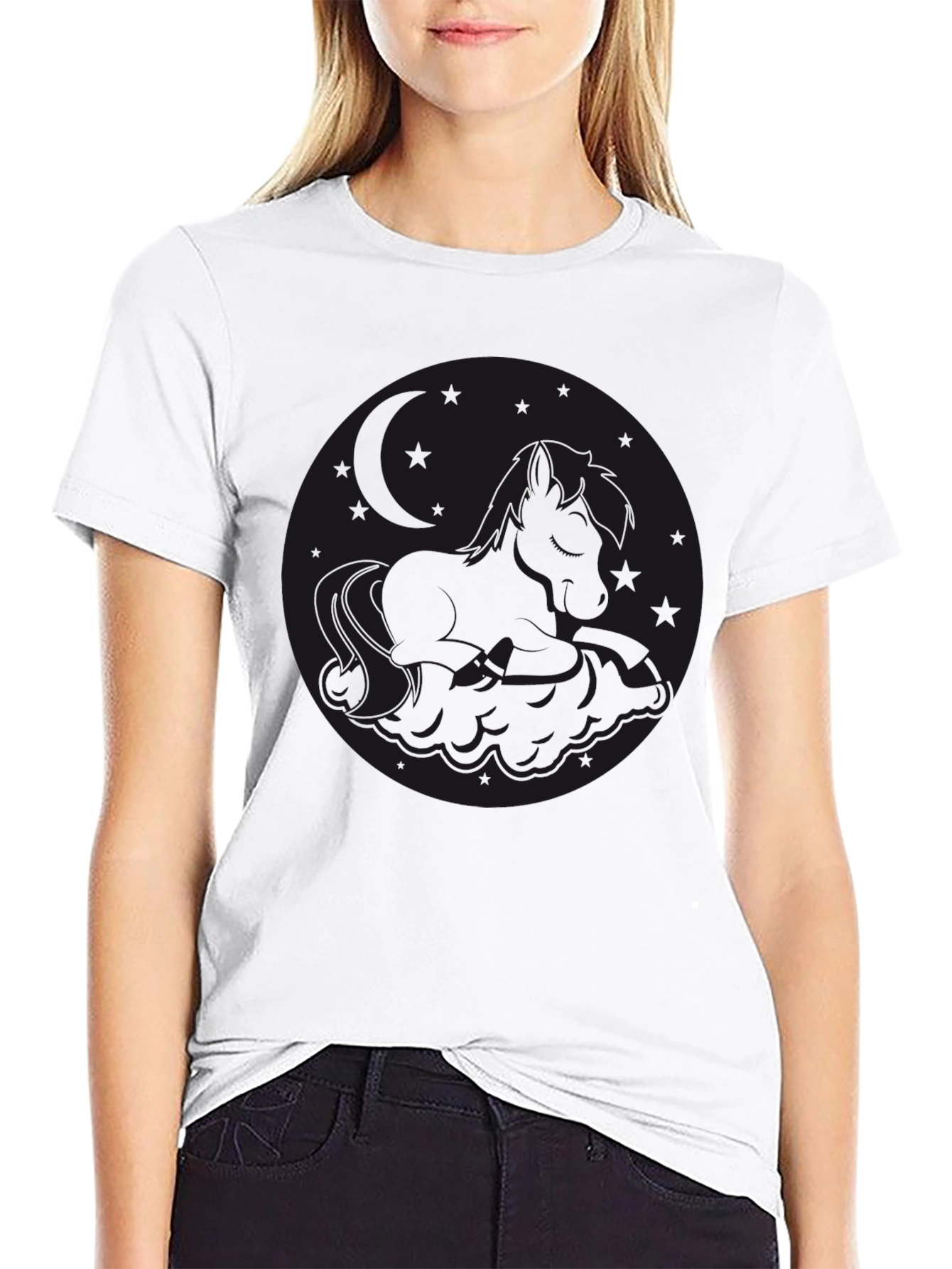 Black Black Graphic Tee - Round Design view 9