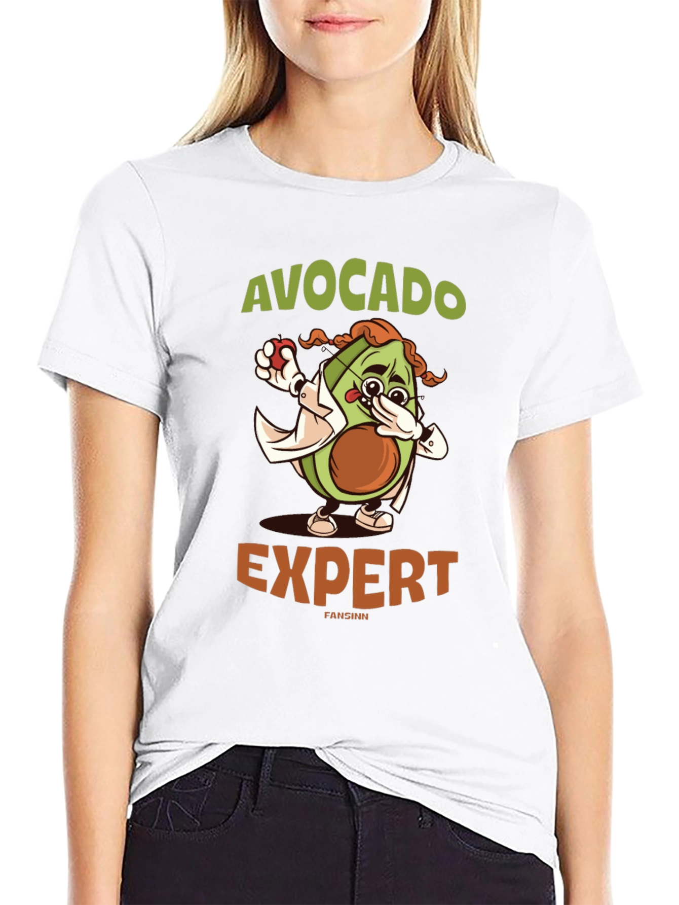 Black Avocado Expert Graphic T-Shirt - Funny Foodie Tee view 9