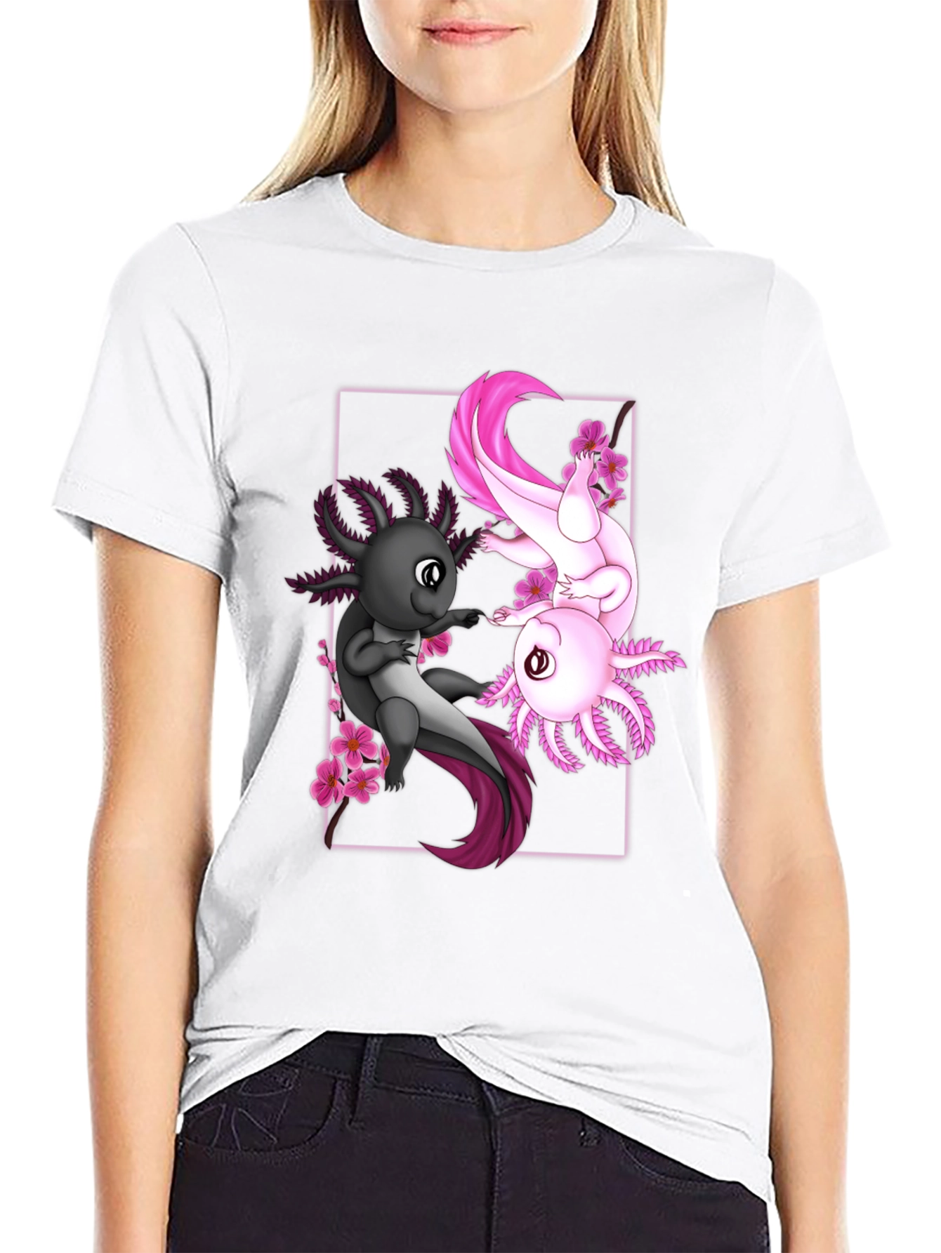 Black Axolotl Graphic Tee - Unique Anime Style Shirt view 9